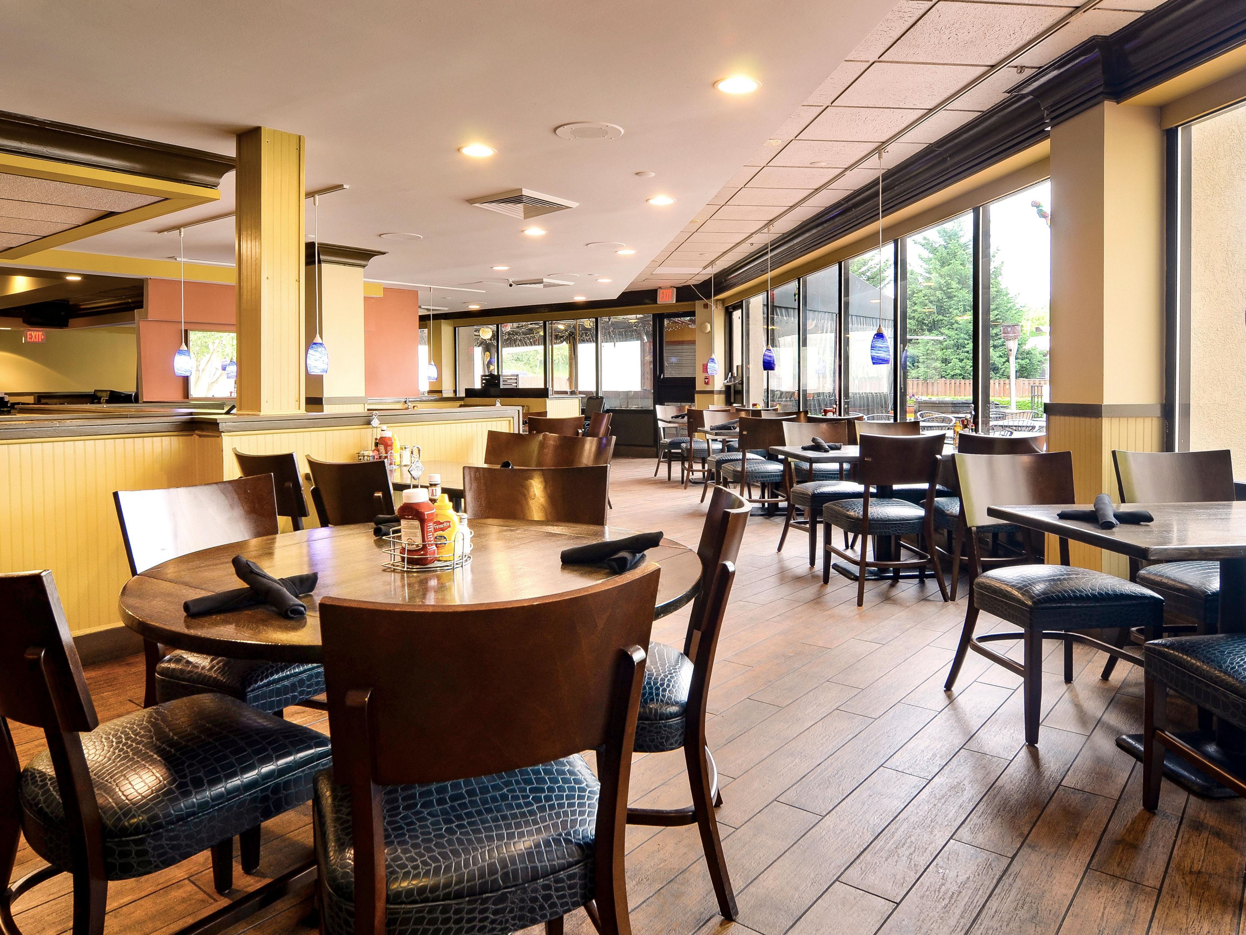 On site restaurant is open for full hot all-you-can-eat buffet breakfast daily for only $15 per person.
Lunch, dinner and lounge coming soon!