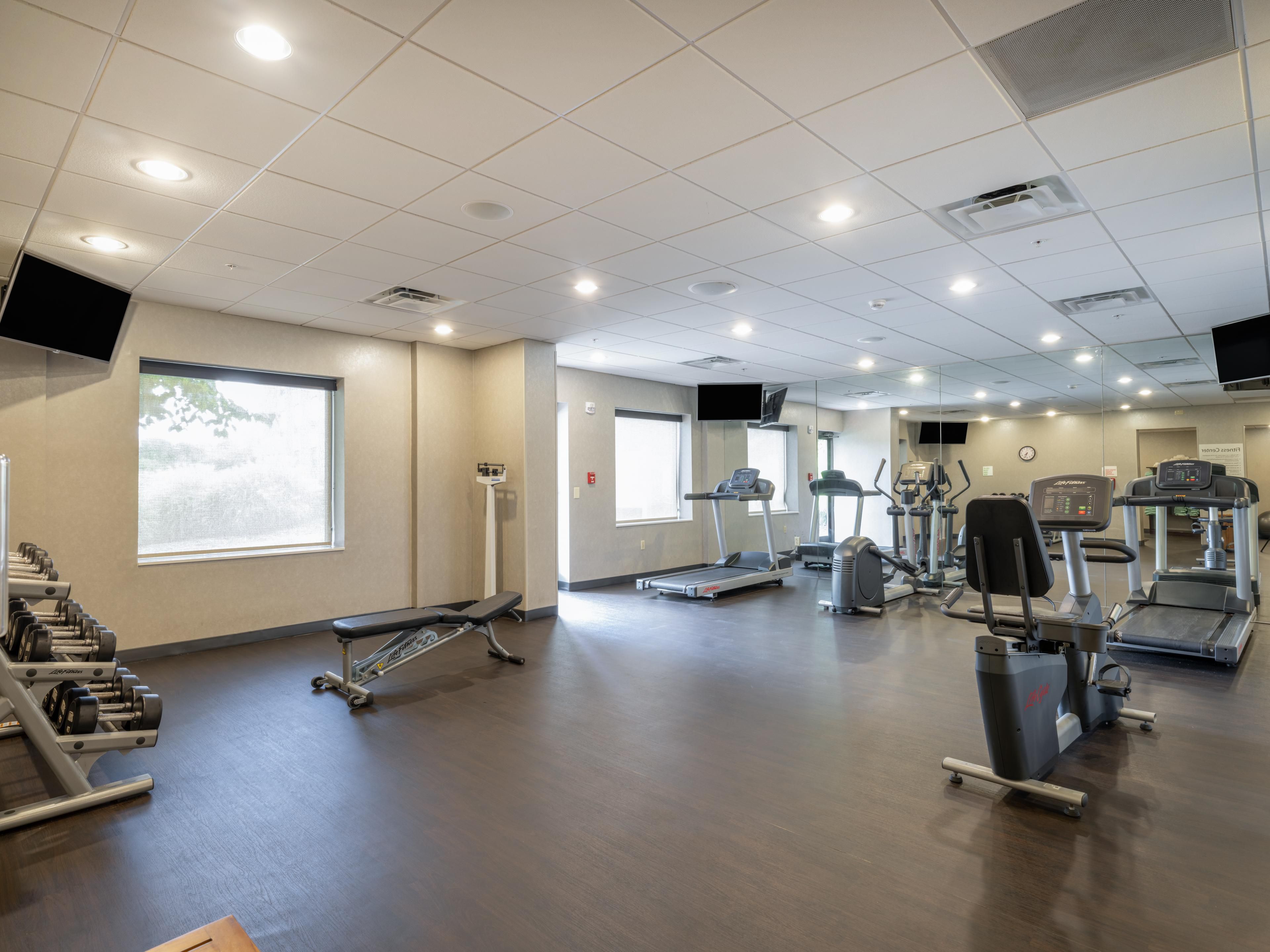 Get in a workout in our complimentary Fitness Center.