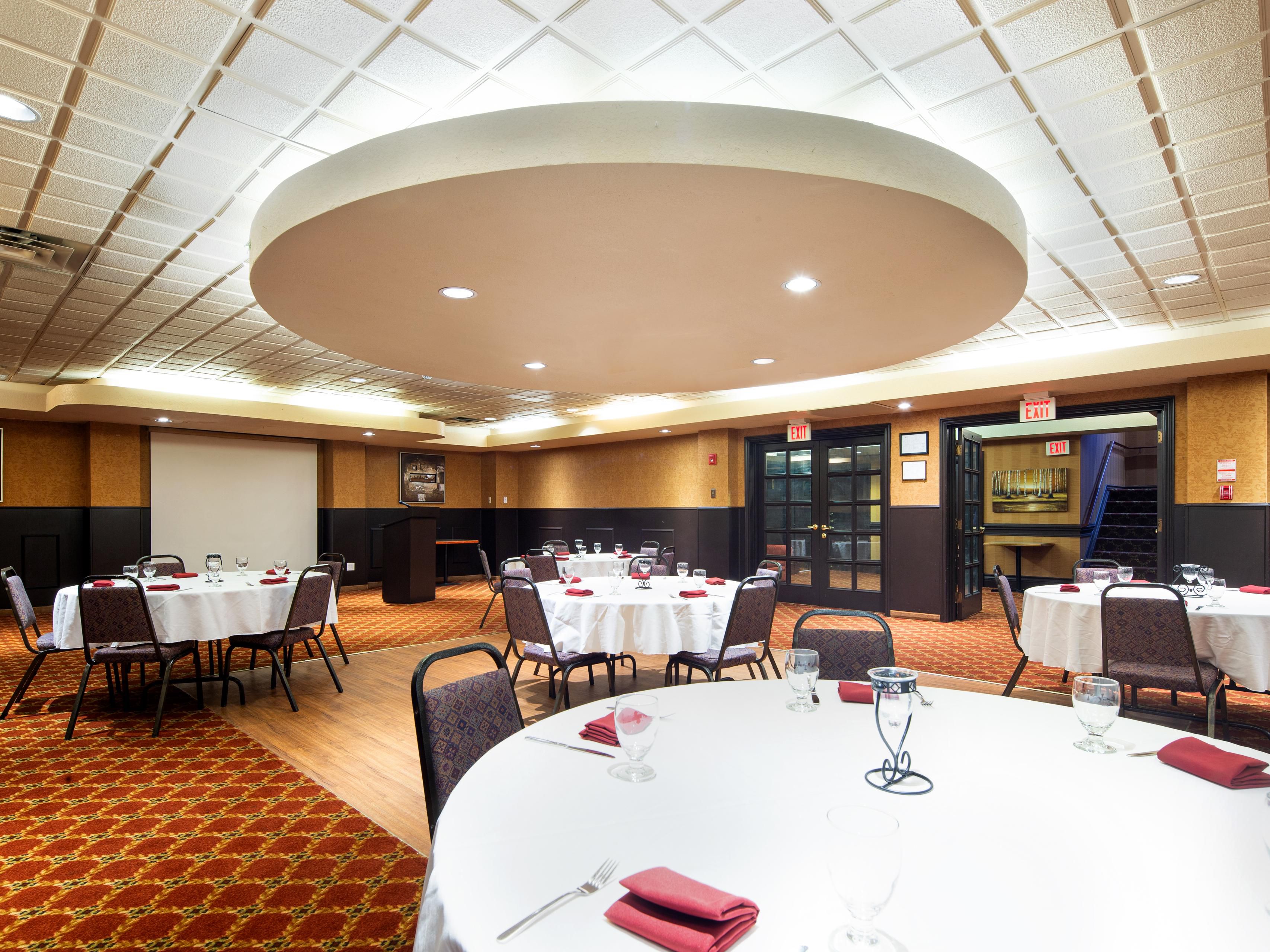 Our 1,500-square-foot ballroom is perfect for business or social events.