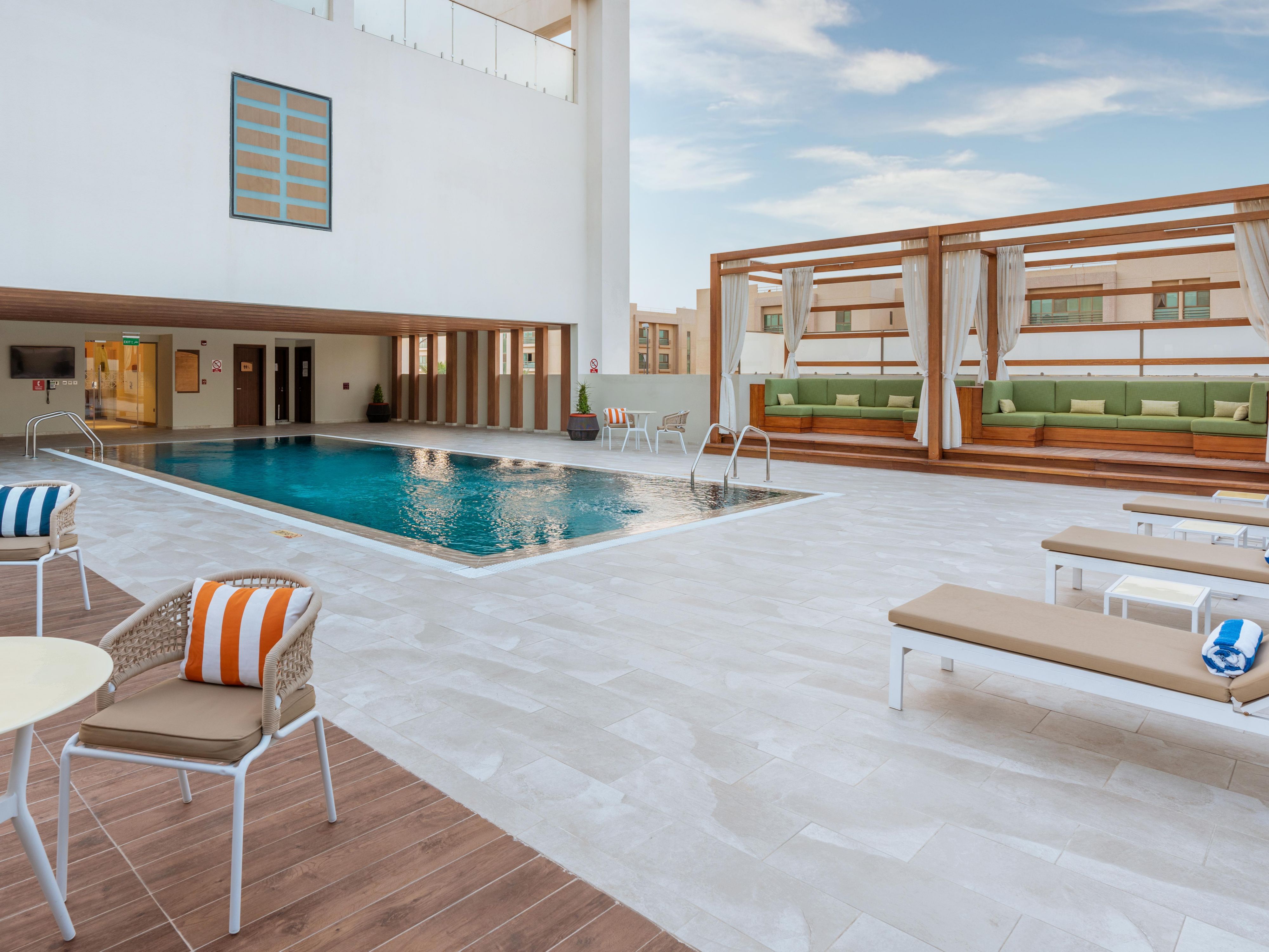 Dive into fun and relaxation, bring the family to a day out by the hotel pool.  Both you and your kids can splash aorund and enjoy the water.  Our family friendly pool area features a shallow end perfect for children along with plenty of comfortable loungers and umbrellas for parents to relax.