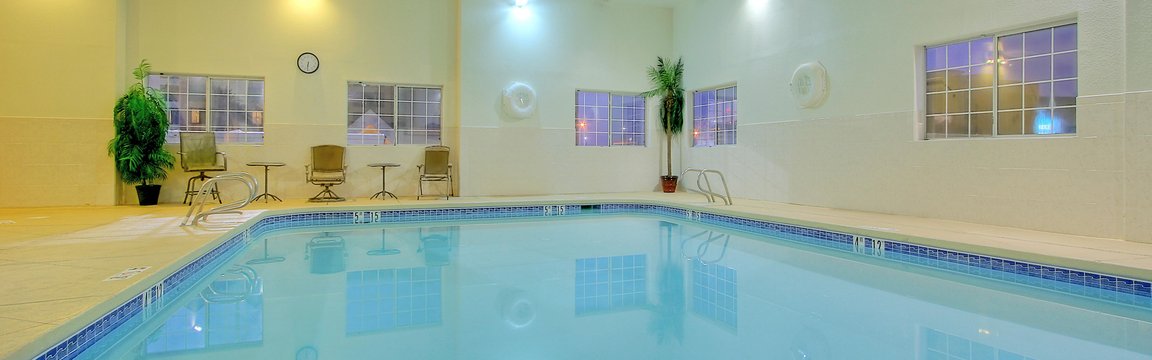 Take a dip! Our indoor swimming pool is open year-round.