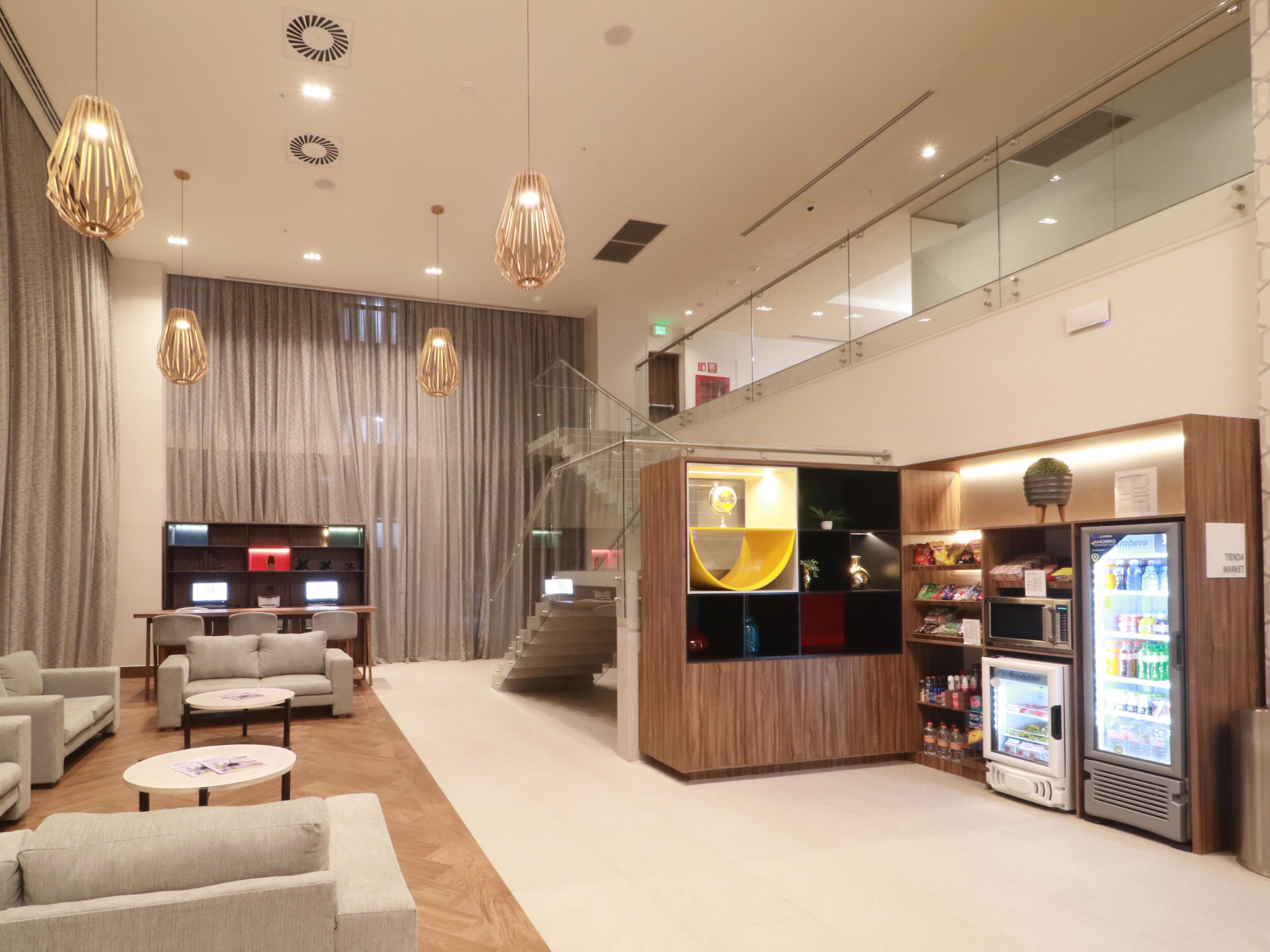 We offer a microwave oven per floor. All rooms of that floor can use it to heat or cook some food or beverages options that they can buy at our convenience store.