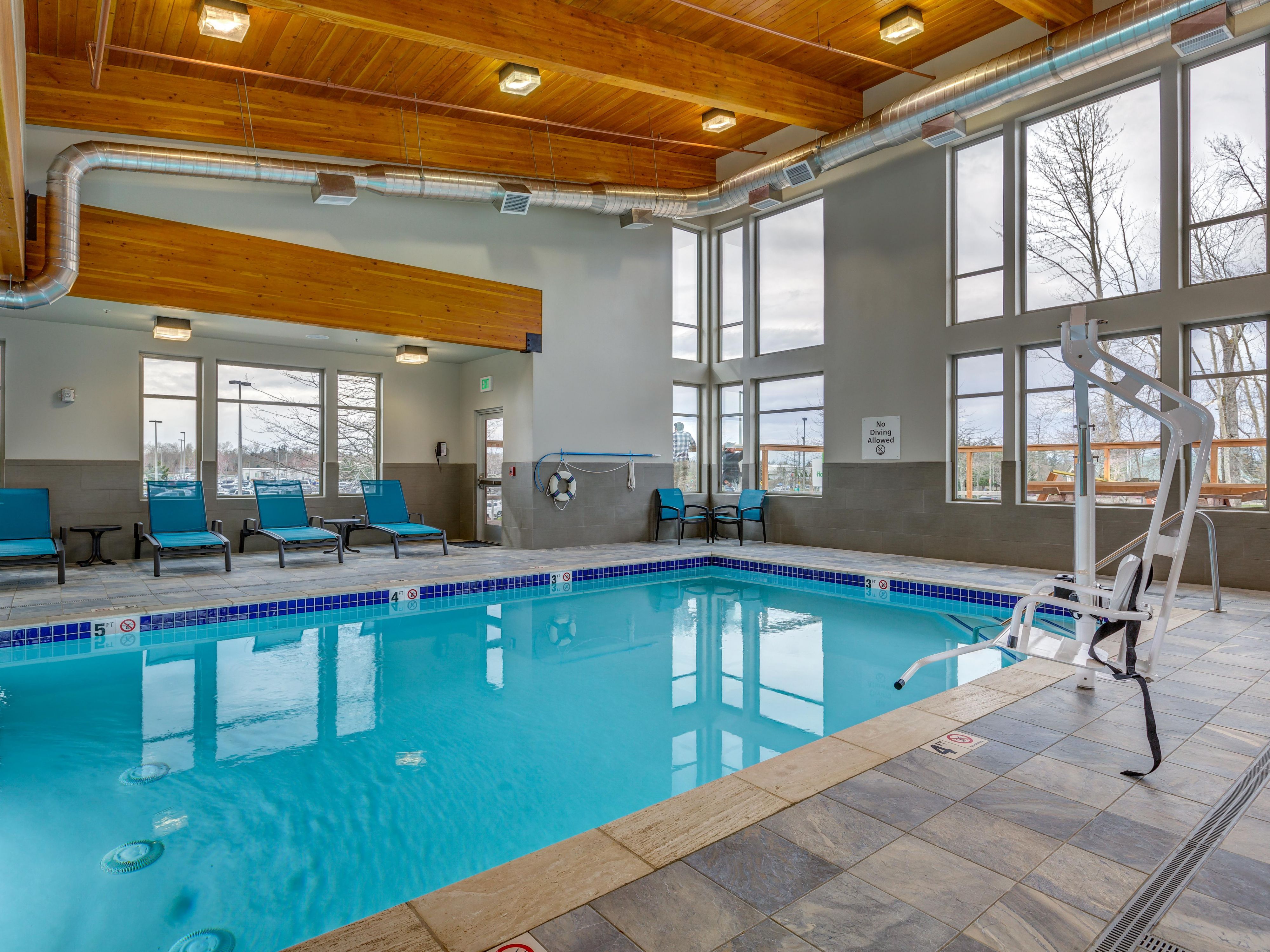 Make a splash in our indoor pool or enjoy a soothing soak in our hot tub. Whether you prefer to start your day with invigorating laps or unwind in the evening with a leisurely swim, our indoor pool area provides the perfect place to play and relax.