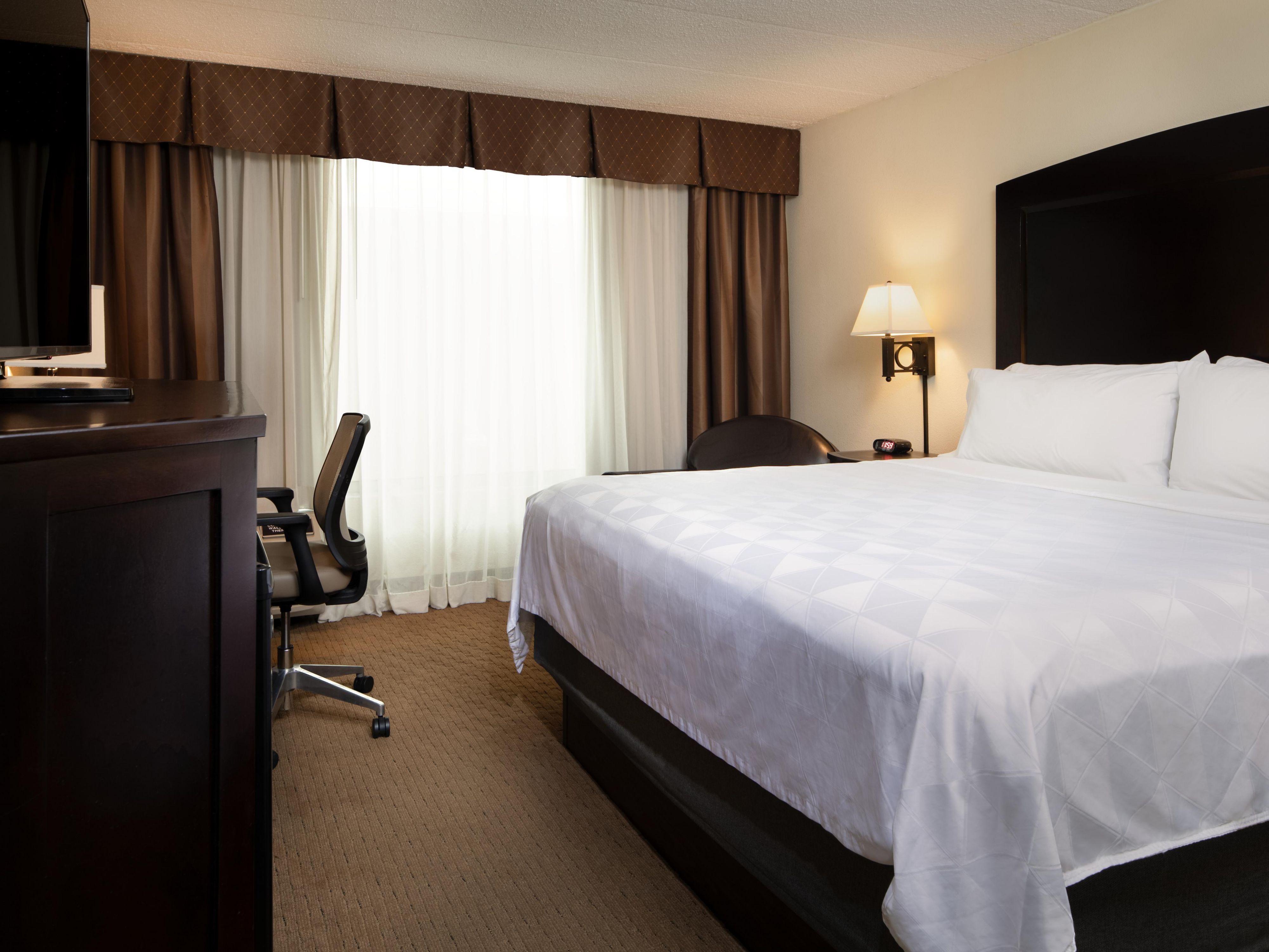 Stretch out and get a good night's sleep in our king-bedded rooms.