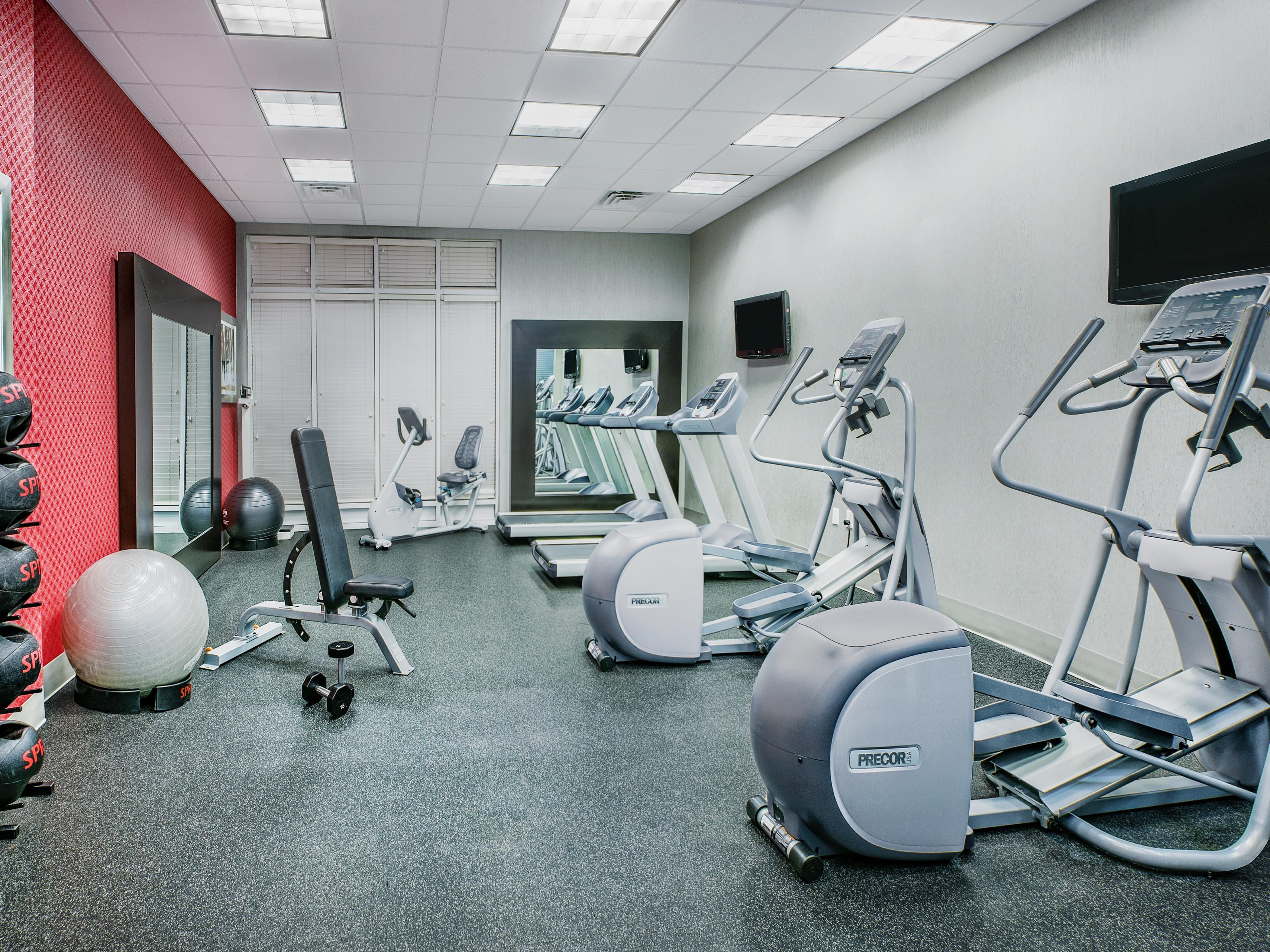 Keep up with your active lifestyle by utilizing our free on-site gym. We have a variety of cardio such as an elliptical, treadmill, fitness bike, and free weights. 