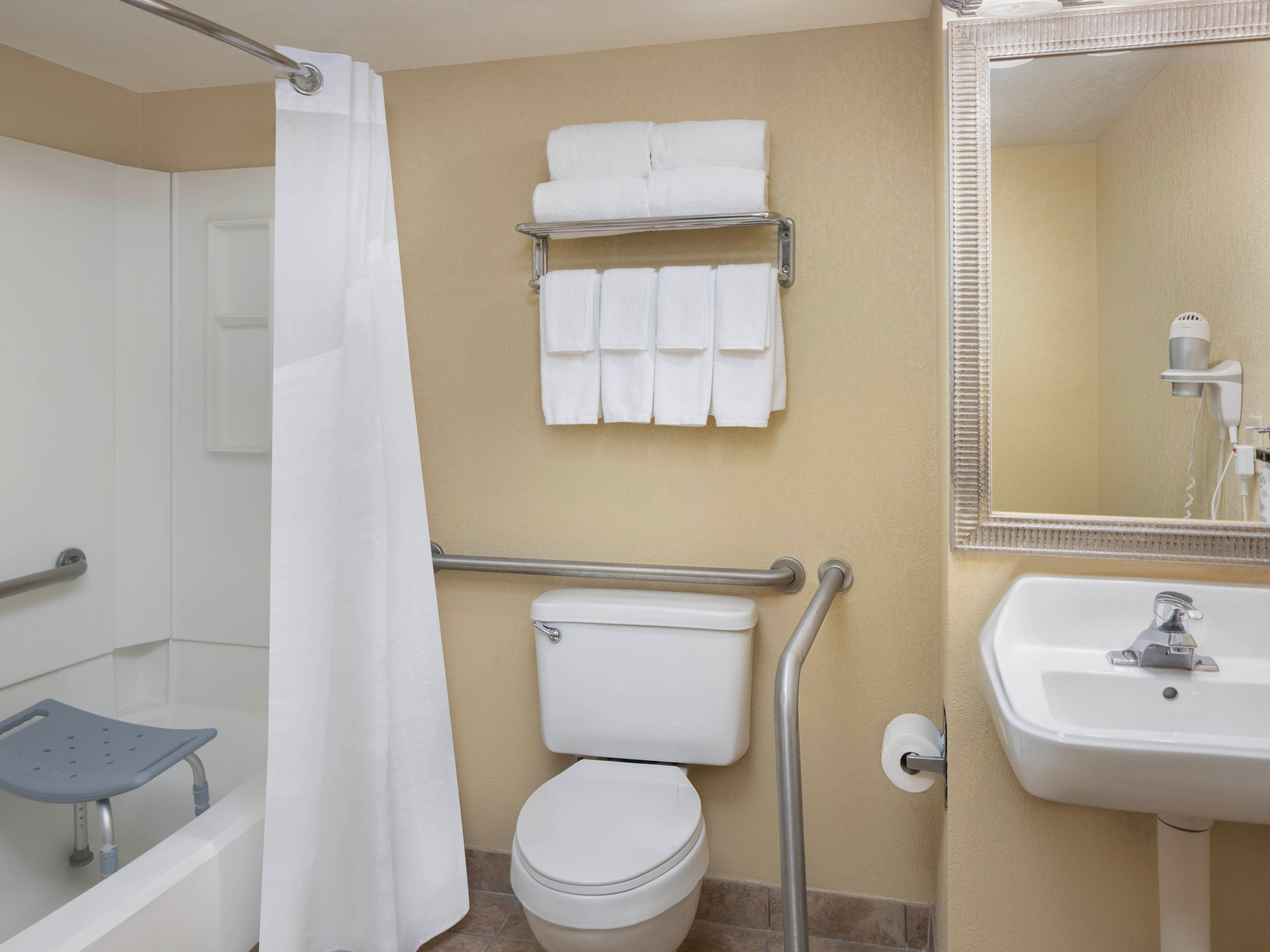 Holiday Inn hotel standard two queen ADA room. 