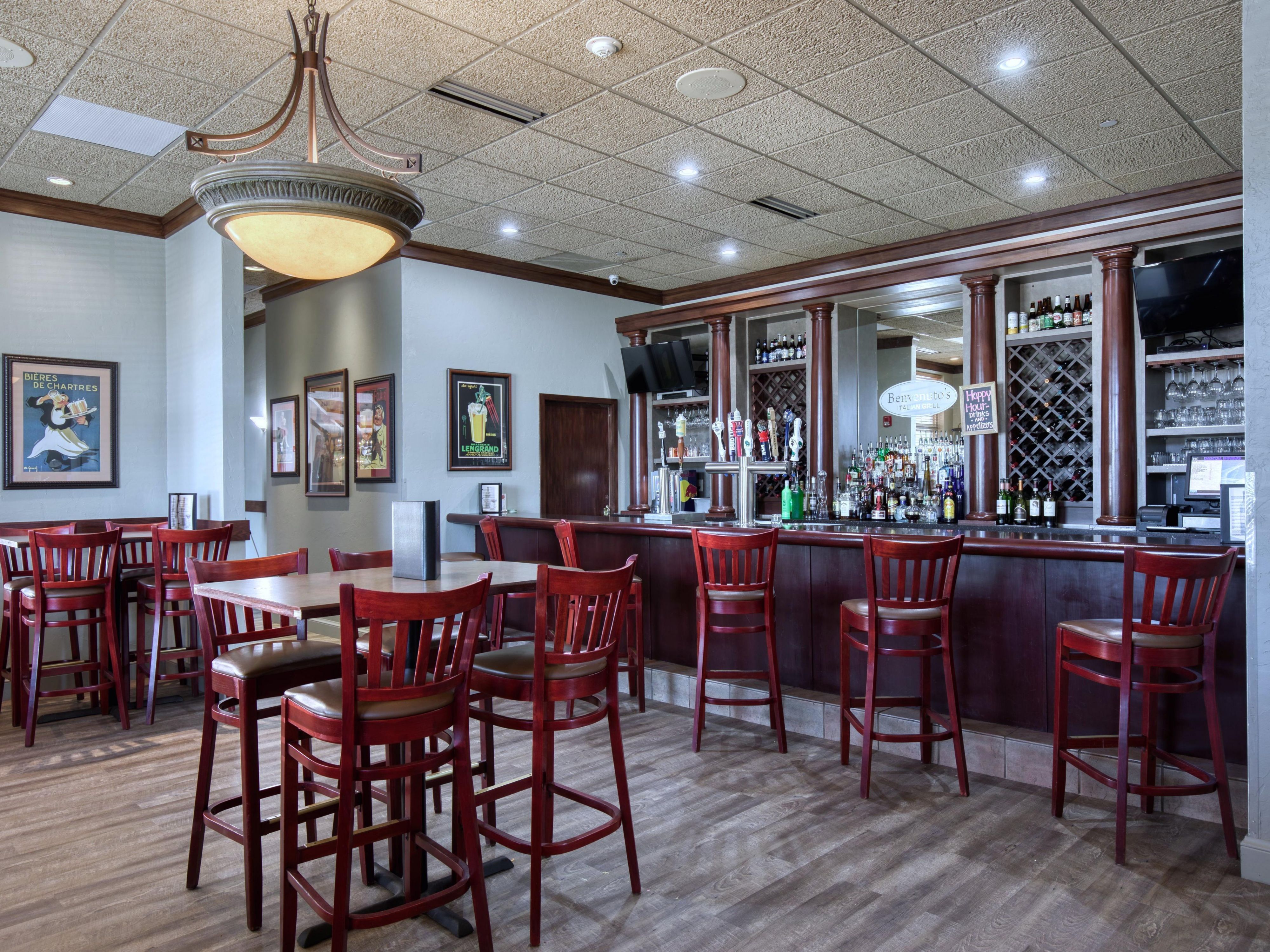 Benvenuto's is locally owned and operated and ready to serve you at the Holiday Inn Madison West location. Our Italian Grill theme and our diverse menu appeals to almost everyone. We are a casual dining restaurant that is great for a business lunch or a family dinner.  Don't forget about our catering, banquet, carryout, and delivery services! 