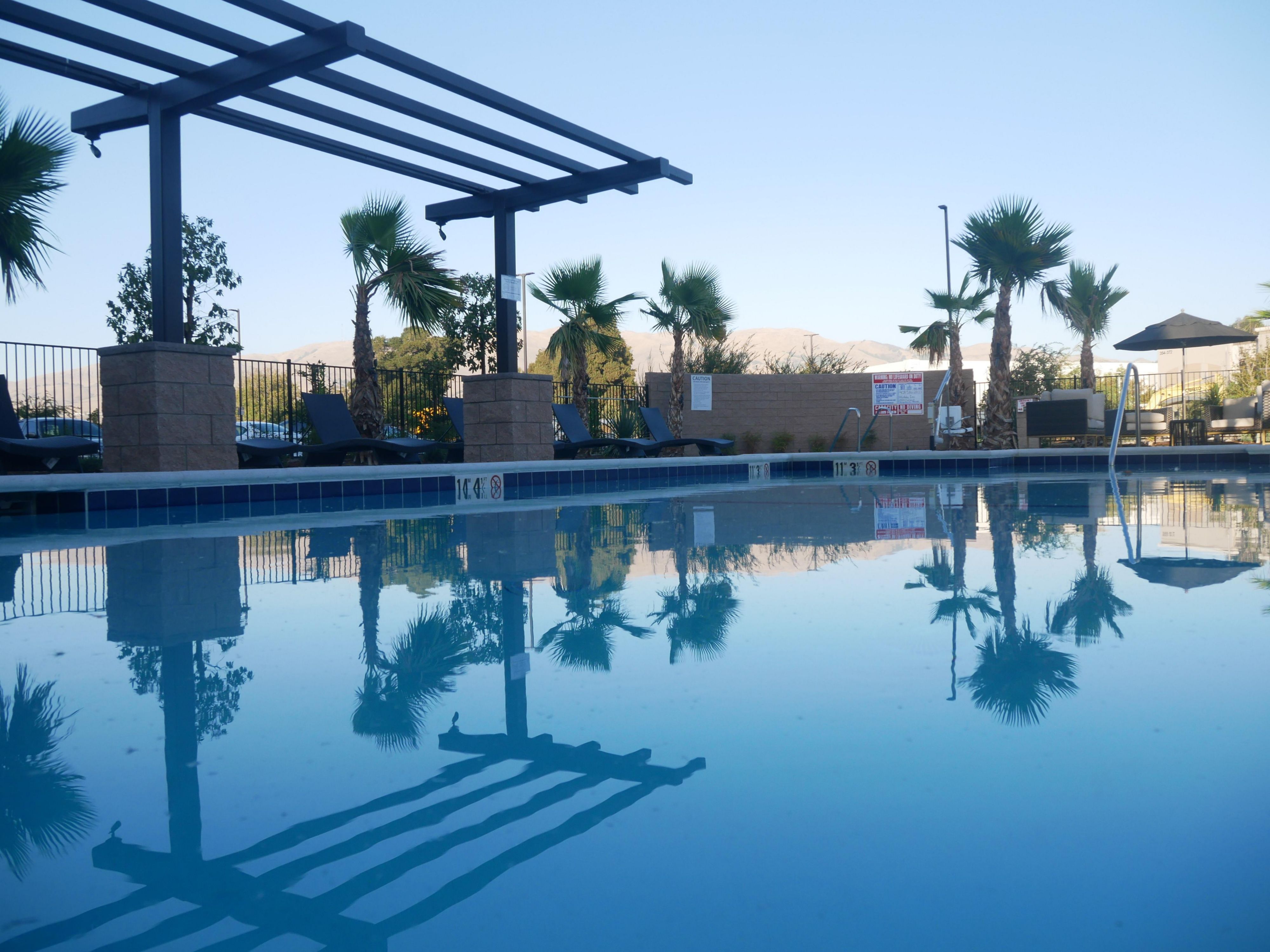 Plunge into fun at our outdoor pool and hot tub area! Whether you like to lounge poolside, swim laps, make a splash, or enjoy a soothing soak, our pool is the perfect place for relaxation and recreation. So, grab your swimsuit and enjoy the California sunshine!

