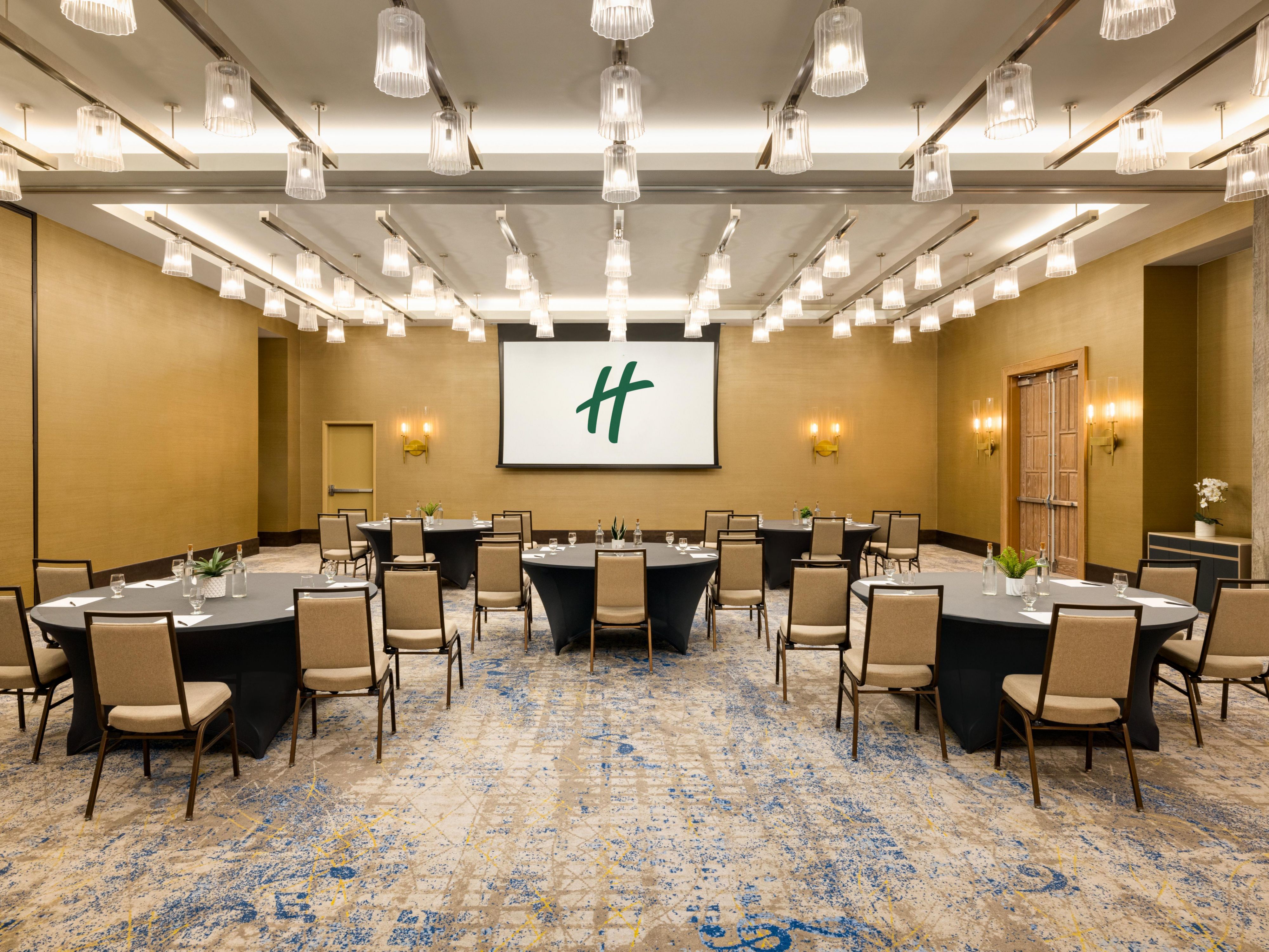Host events in style in our 8,700 sq. ft. of versatile meeting spaces, offering everything from intimate boardrooms to grand ballrooms. Each space is designed for both elegance and functionality, perfect for business meetings, conferences, weddings, or special occasions. With modern amenities and customizable catering, we ensure exceptional events!
