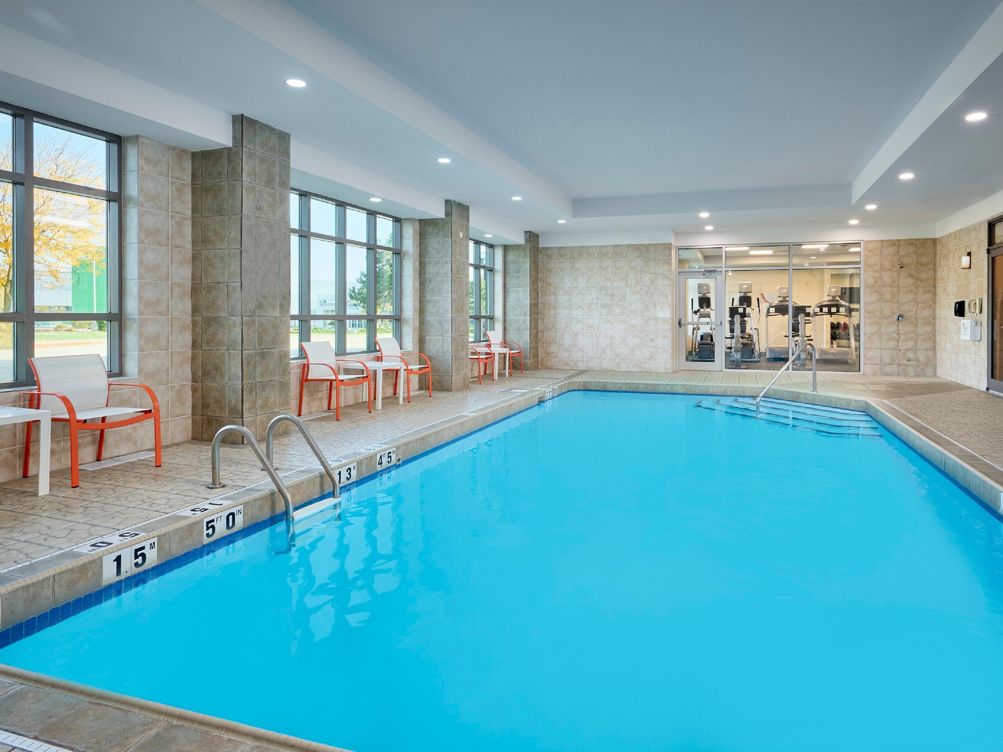 Make a splash in our large indoor heated pool.  
Pool is open 6:00am-11:00pm. 