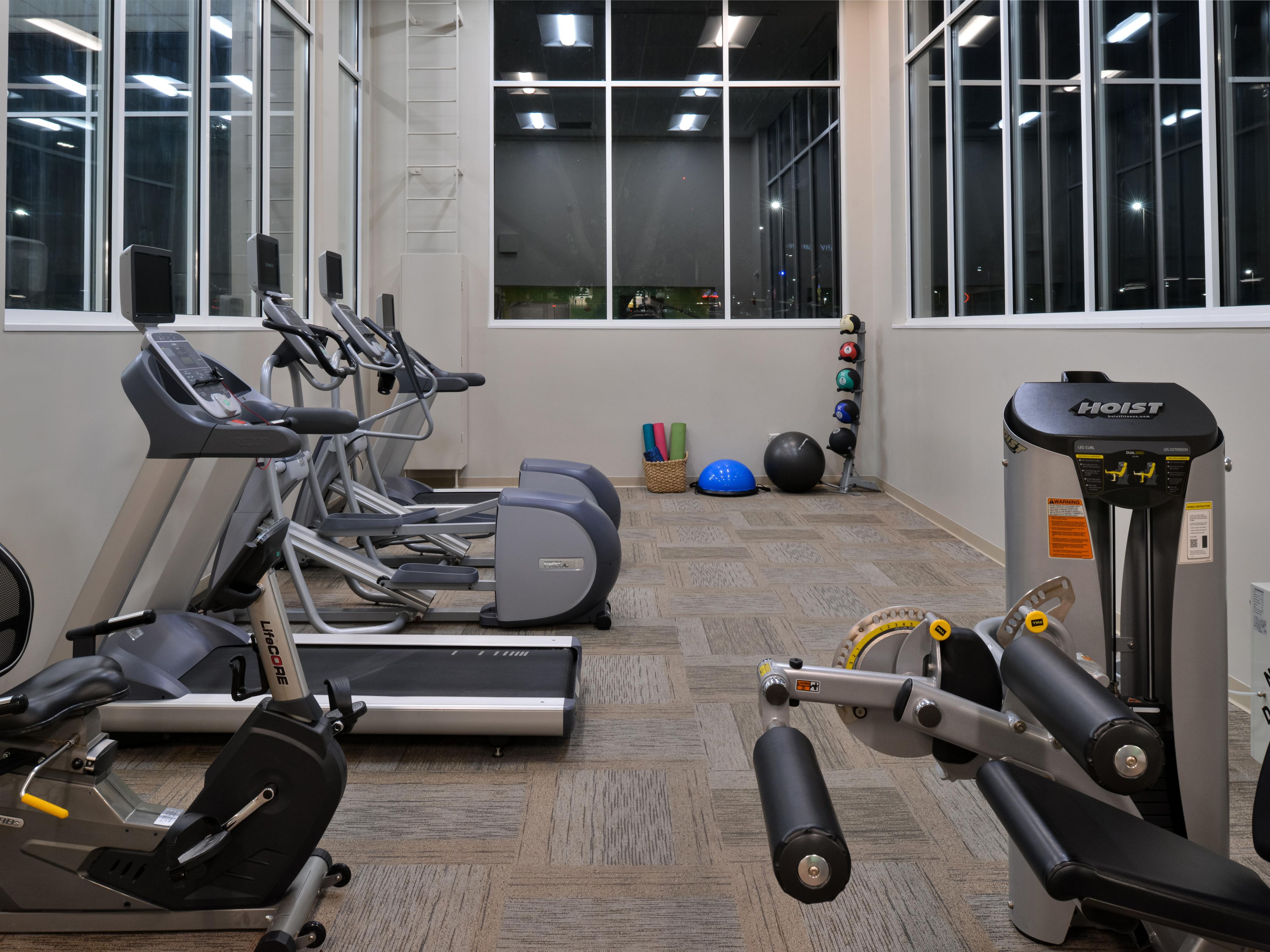 Stay up on your fitness routine even when you are traveling in our onsite facility with all the machines you need to work out and feel great. 