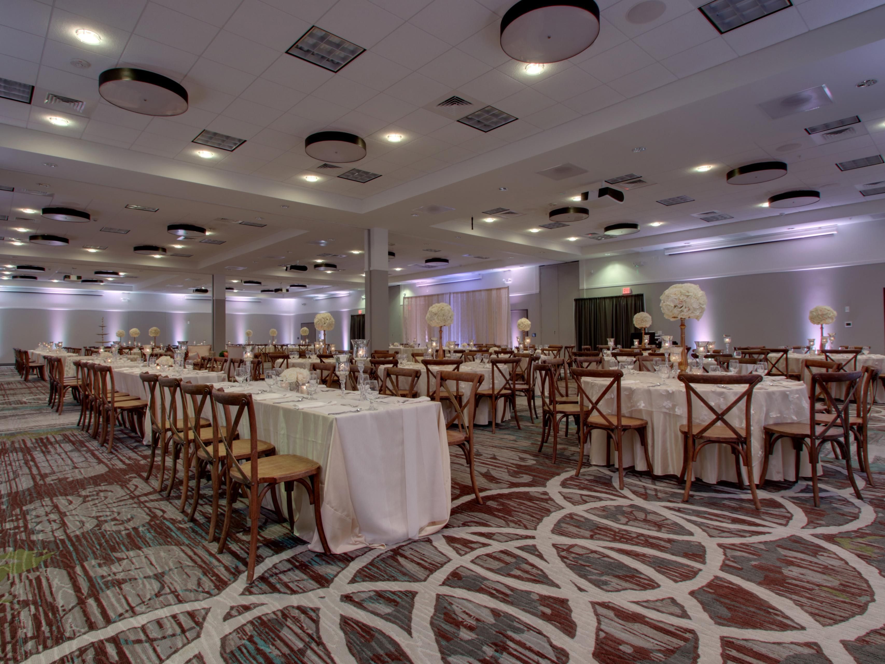 Craft your dream wedding in our elegant Grand Ballroom. With onsite catering, expert planning, and more, we're here to make your special day unforgettable.