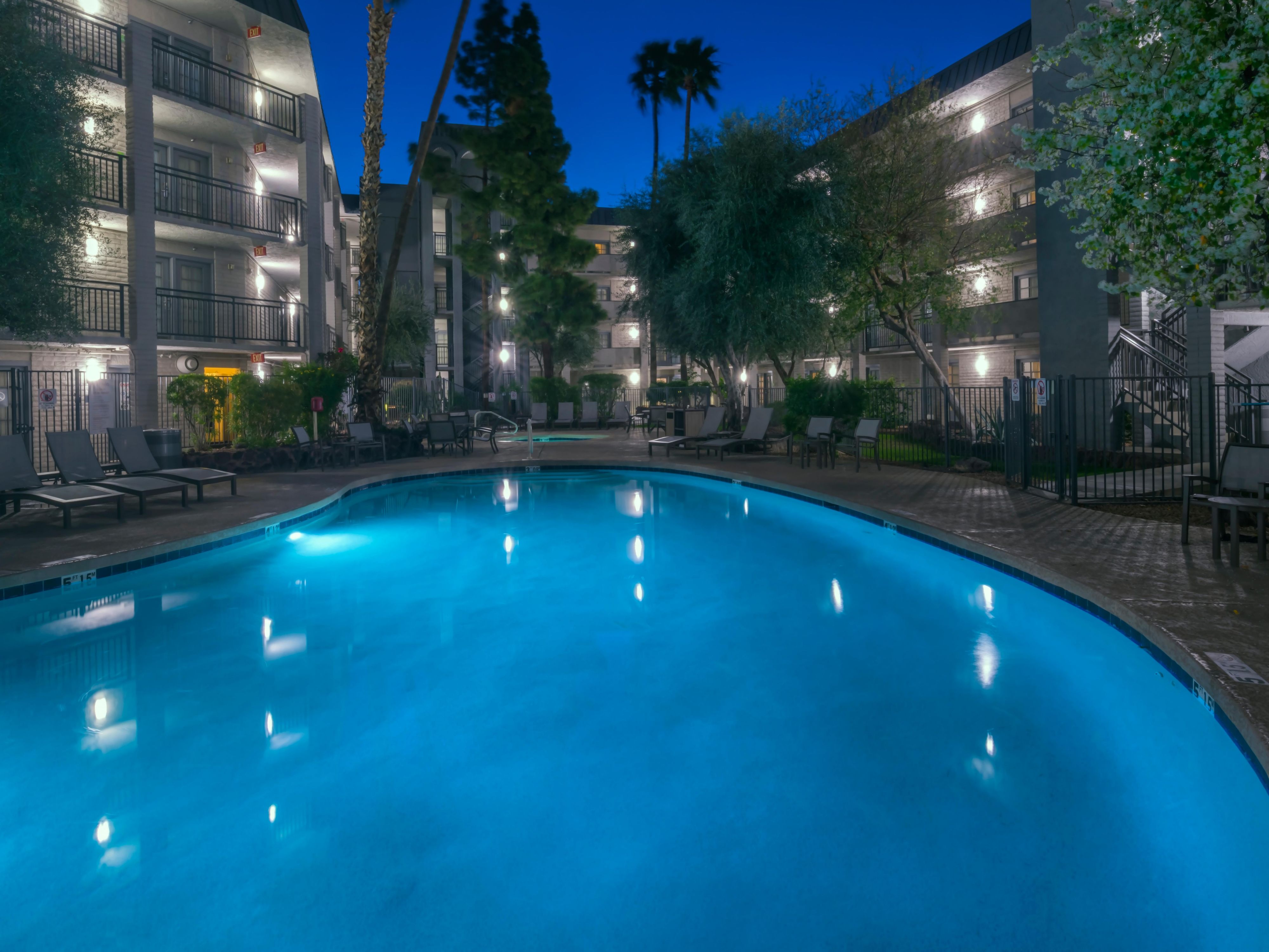 Desert temperatures can be extreme! Cool off in our shaded gazebo or make a splash in the pool. Check out our fire-pits or hot tub on cool nights.