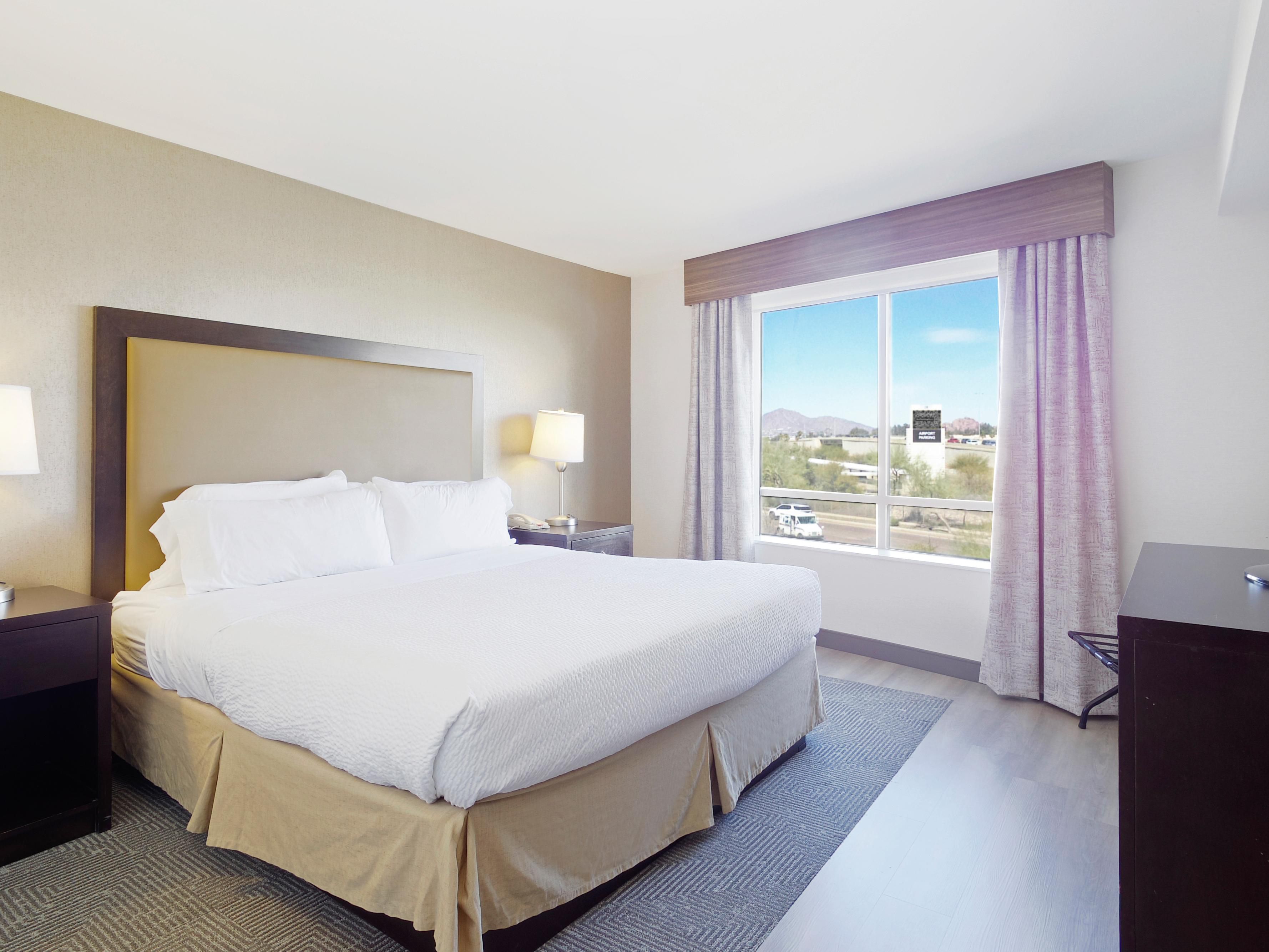 Room with a king bed