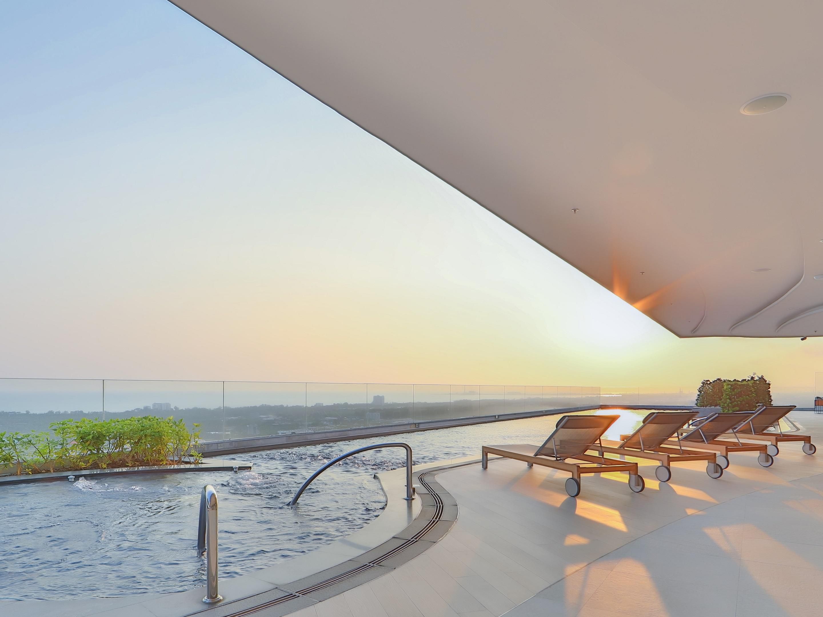 Gorgeous infinity pool on the 29th floor overlooking the Gulf of Thailand