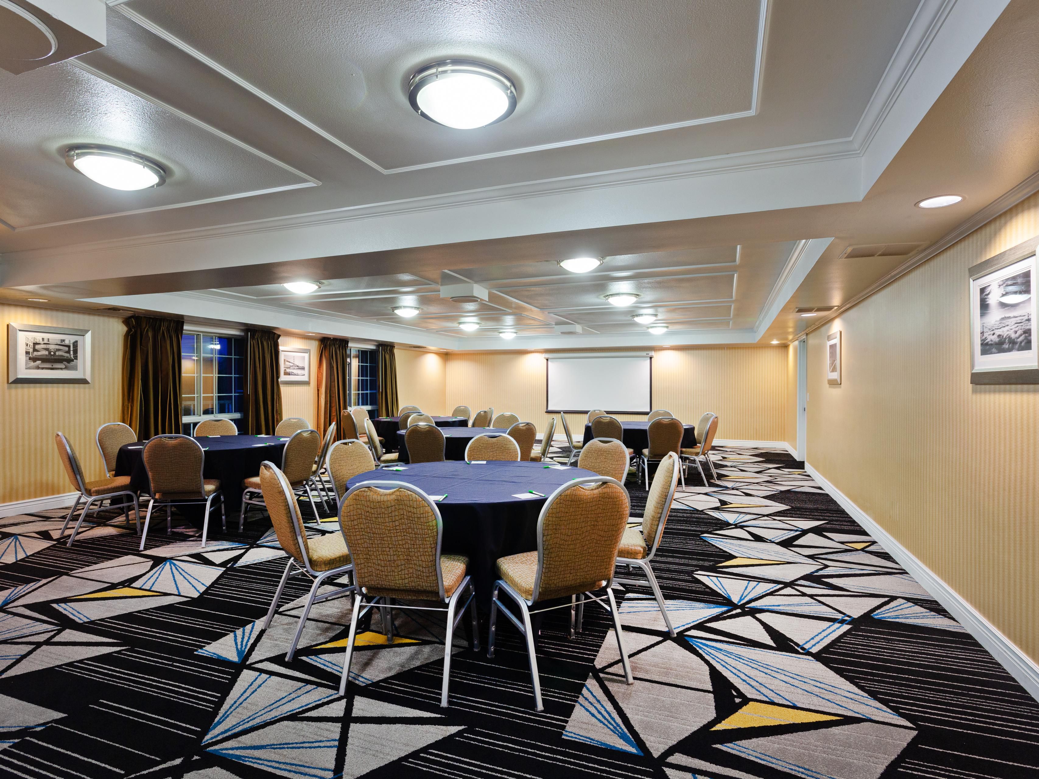 Find your space with us! Our property features 2200 sq ft meeting and event space. We make planning easy so you can focus your time on making your meeting a success.