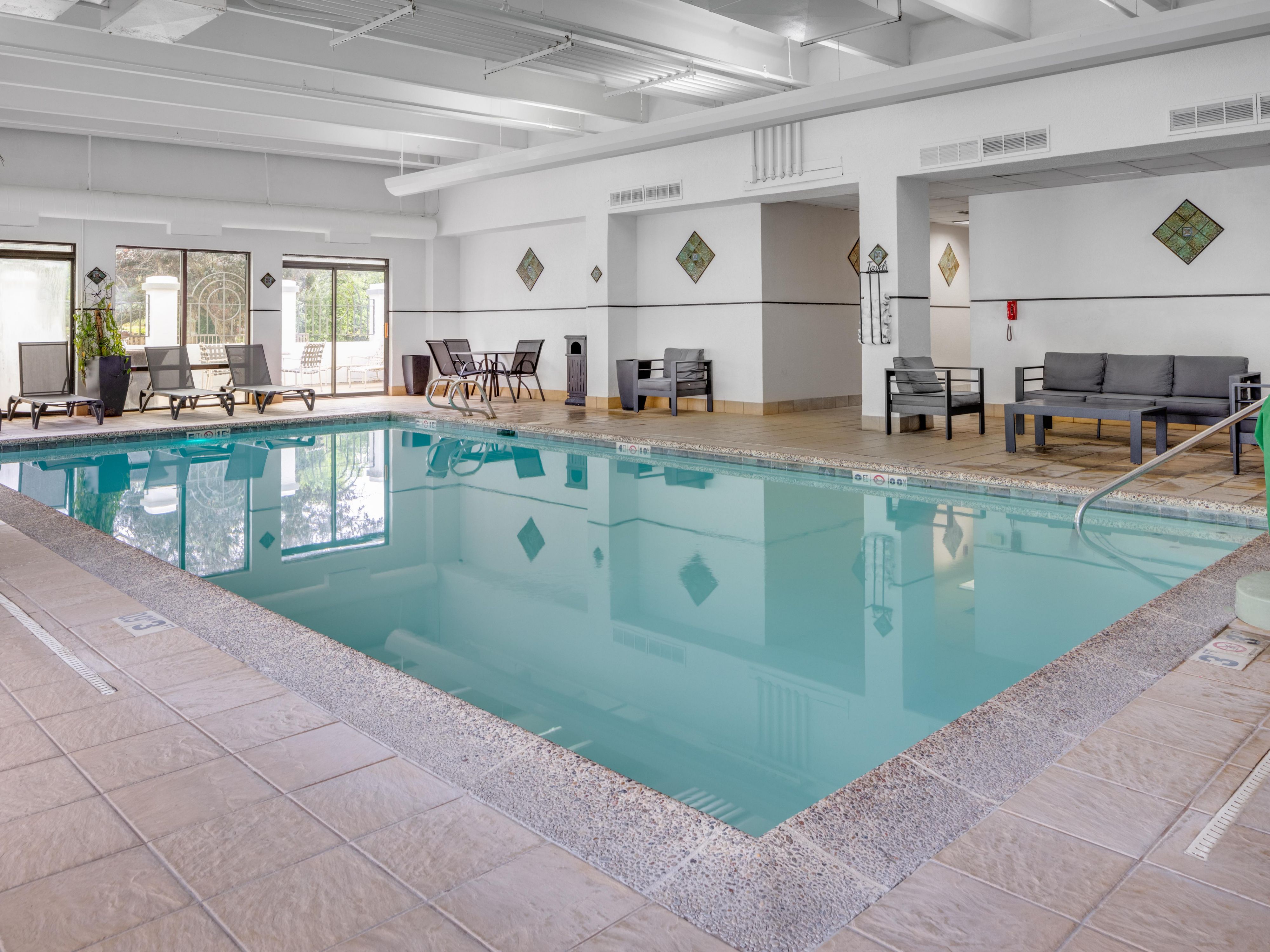 Relax after a long day in our amazing indoor pool.