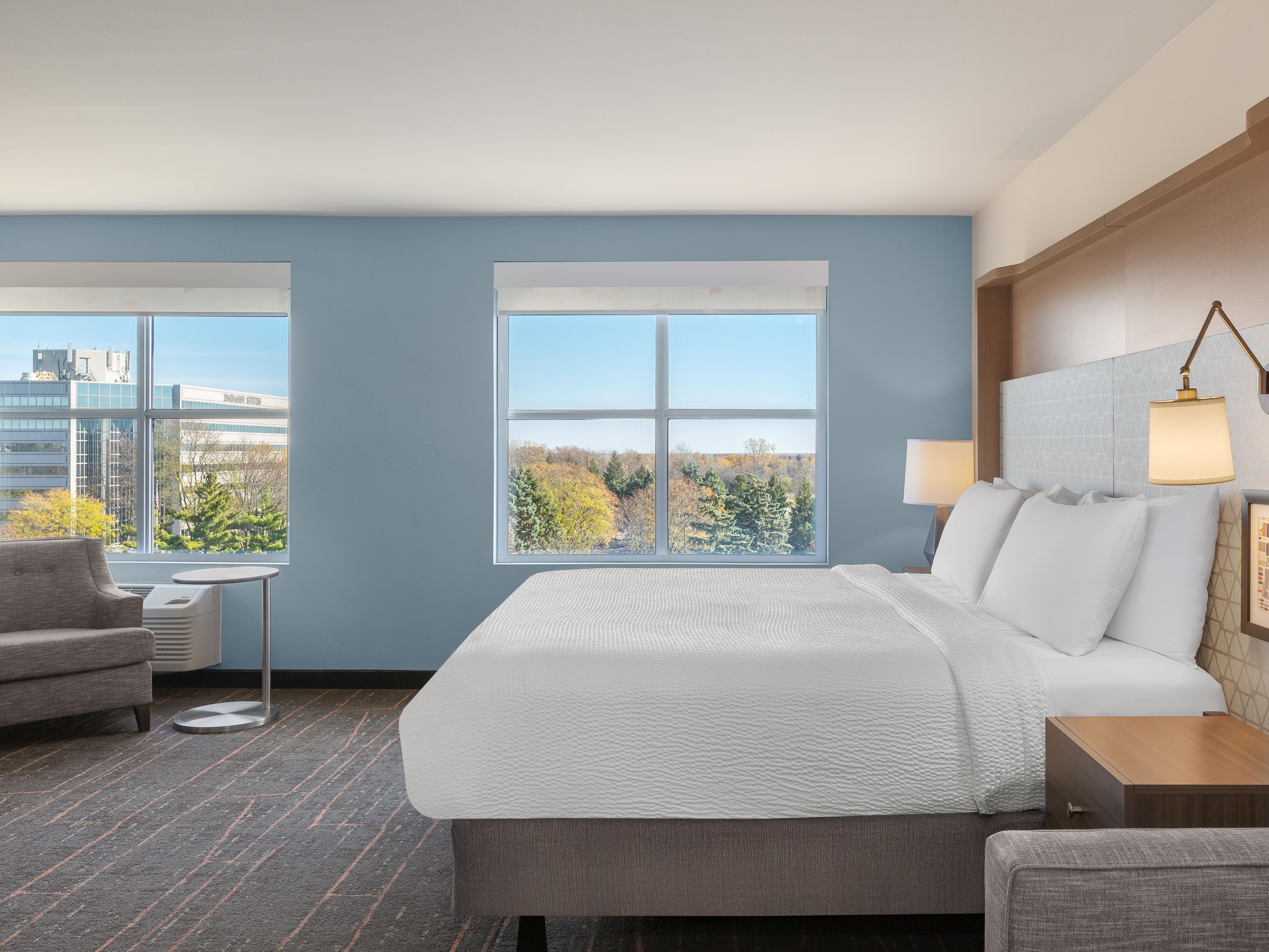 Pull back the covers, hop in and catch your favorite TV show.