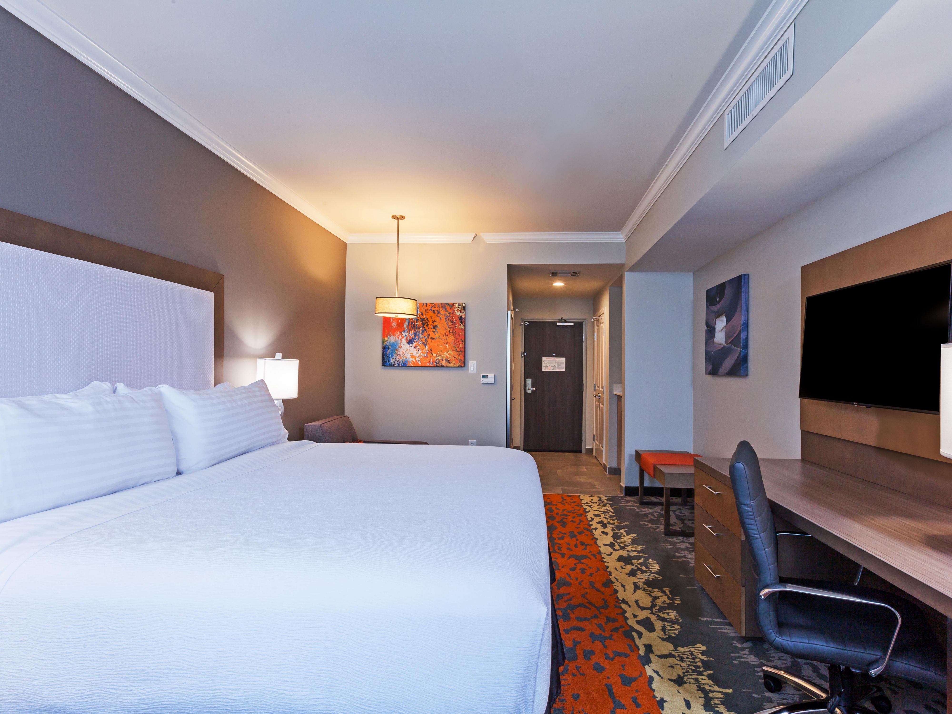 Rest and relax in our spacious King guest room Holiday Inn Houston