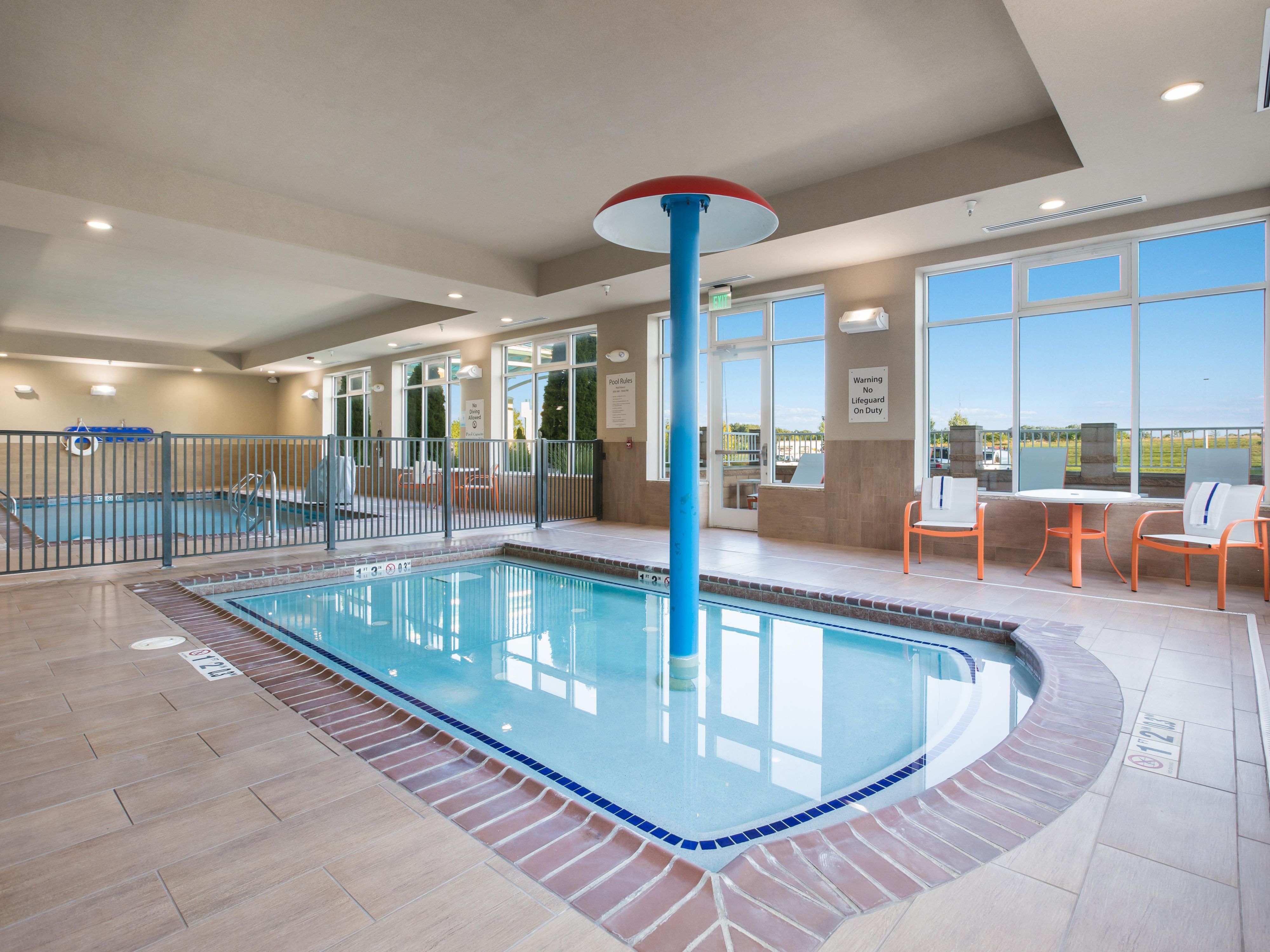 At Holiday Inn Jackson NW-Airport Road, we cater to all ages with our two indoor pools. While one pool delights your kiddos with a charming mushroom fountain, the other offers a heated oasis for relaxation. Both pools are open from 8:00 AM to 10:00 PM, ensuring plenty of time for guests to unwind and enjoy aquatic adventures.