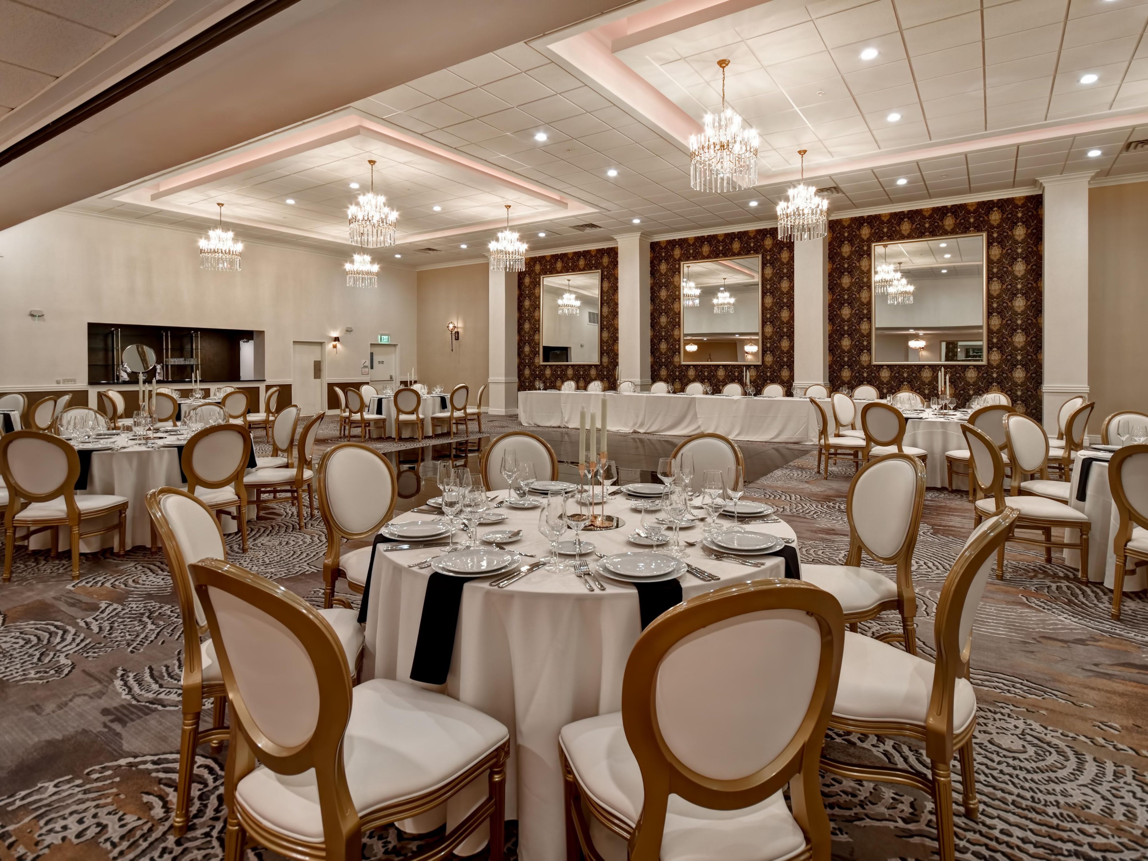 Our Imperial Event Center is a premier destination for any gathering. With over 22,000 sq. ft. of space, we have the perfect venue for you. Our elegant ballrooms are ideal for weddings and celebrations, while the Imperial Terrace offers a stunning outdoor option with city views. Host you're conference, a social event, or your dream wedding.