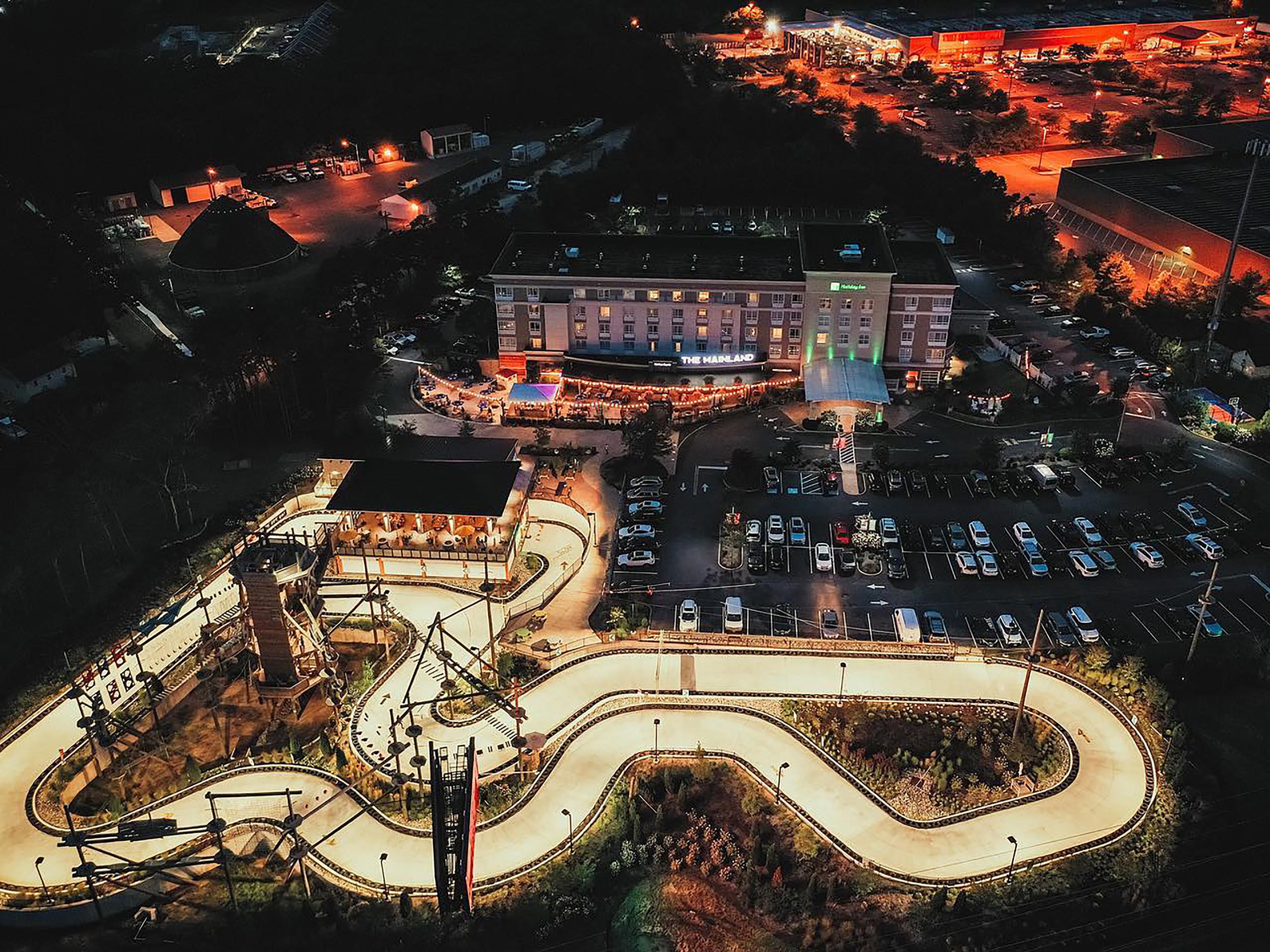 Experience classic games for the modern gamer at The Mainland Arcade, open year-round and perfect for all ages. Challenge your friends with retro favorites like pinball, Pac-Man, and Nerf. For thrill-seekers, our seasonal go-kart track offers over 1,000 feet of twists and turns. Race your friends in state-of-the-art electric go-karts that provide a