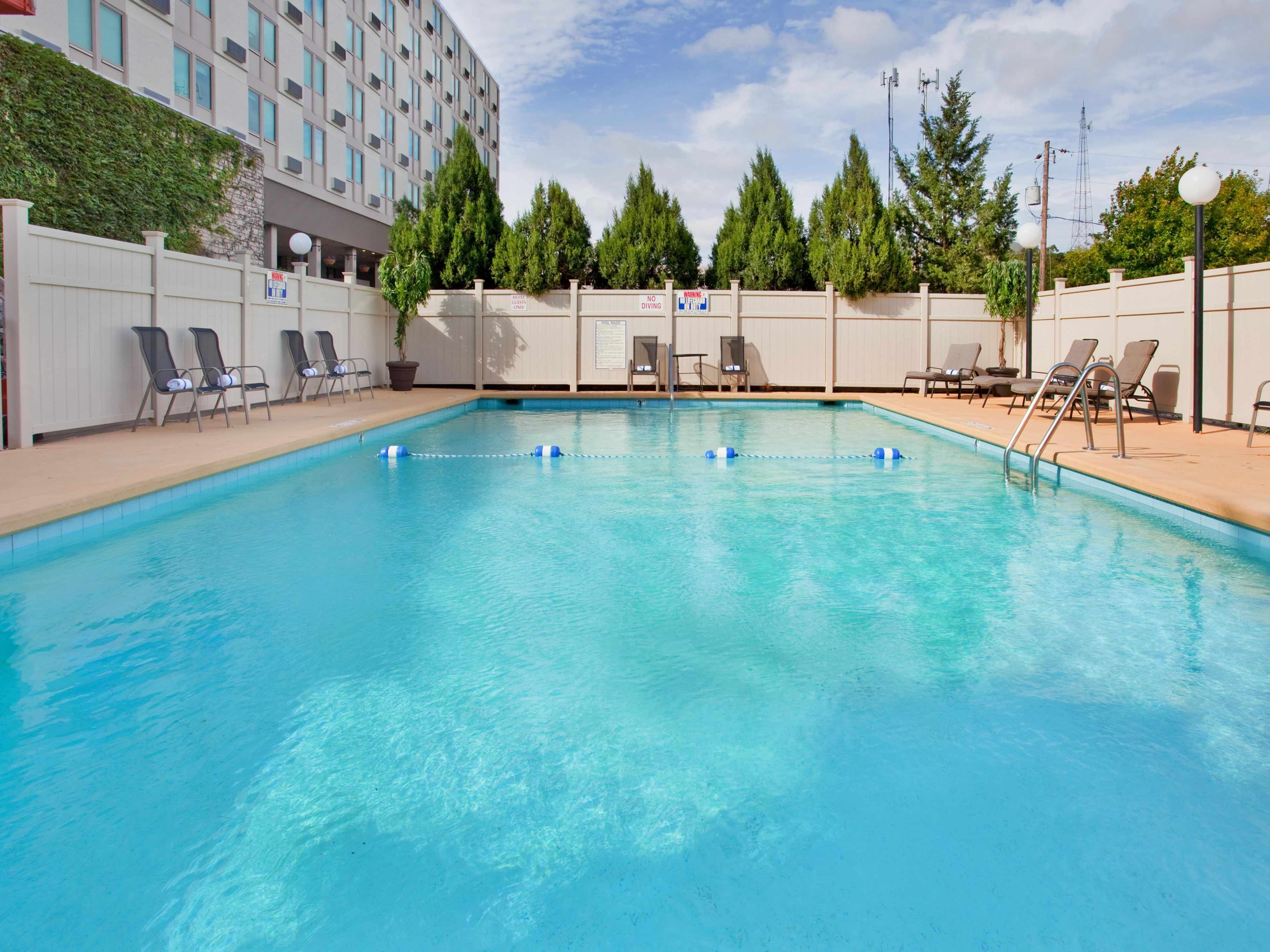 Take a dip! Our outdoor swimming pool is open from 10am to 10pm.