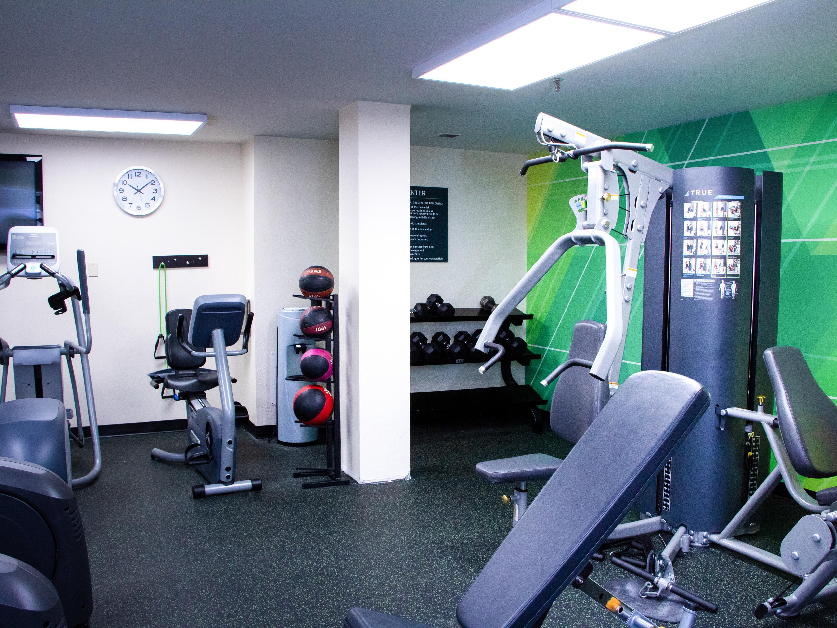 Guests can take advantage of our on-site Fitness Center.