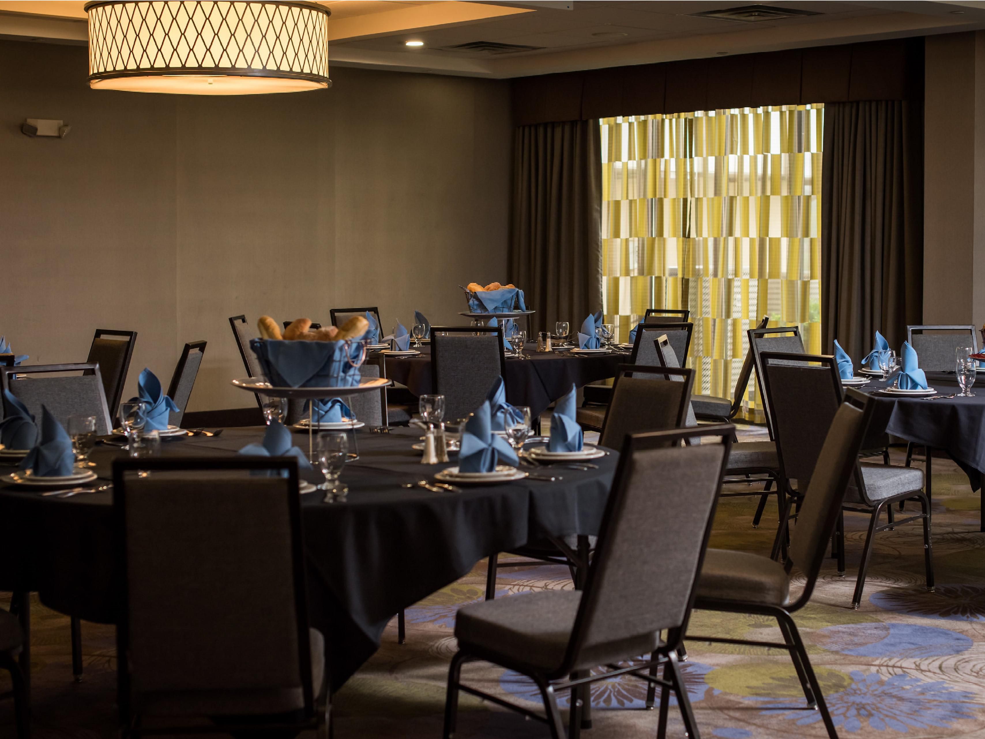 From corporate gatherings to social events, our venues, catering, and customized services ensure your success. Our 2,300 sq ft ballroom for up to 170 guests is ideal for weddings and celebrations, while our fifth-floor hospitality suite for up to 20 guests is ideal for smaller meetings. Let us make your event exceptional, no matter the occasion.