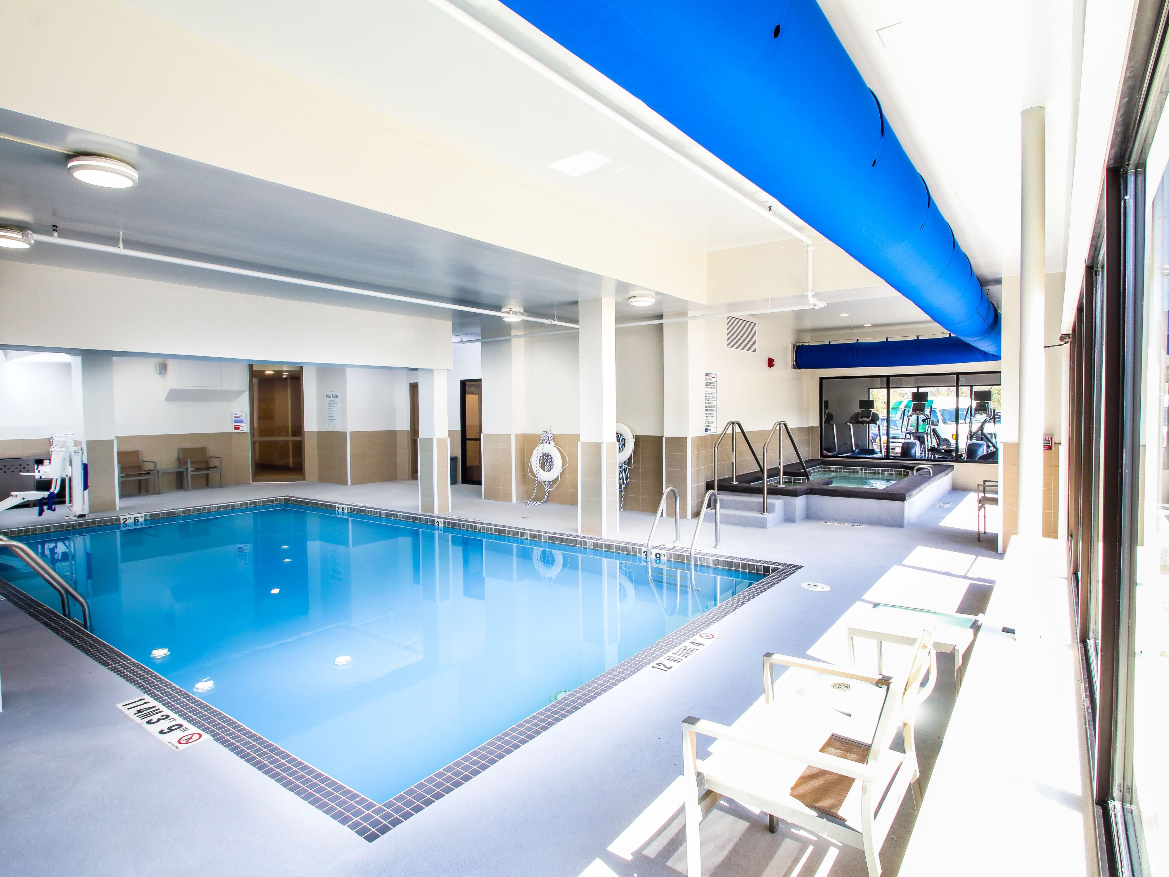 Enjoy some fun time in our indoor swimming pool open year-round. Our pool area was recently renovated and is the perfect place to relax and burn off some energy after your busy day.