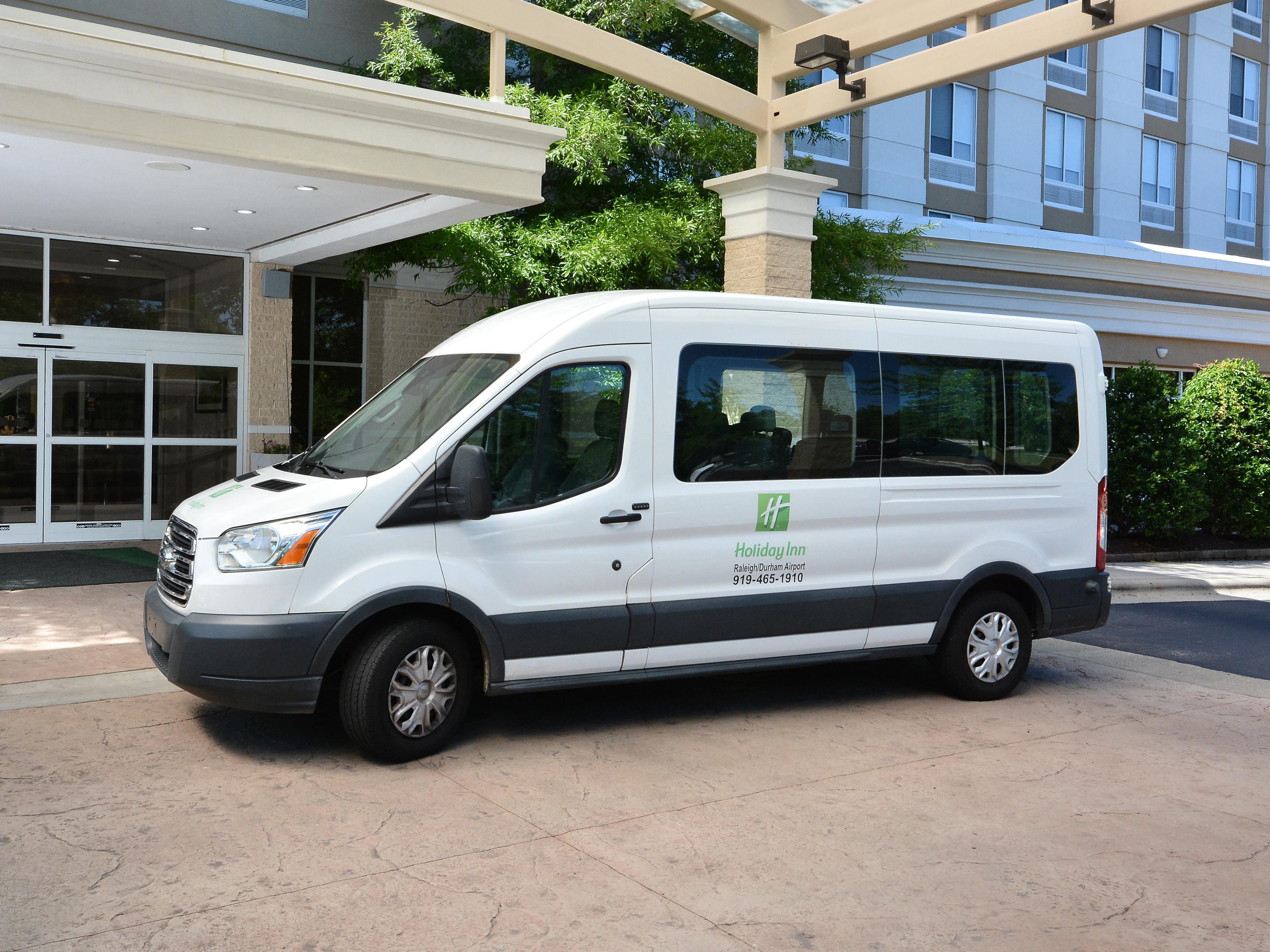 Our free shuttle runs to and from the RDU Airport and within a 5-mile radius from 4 AM until 1AM. Schedule your departure time with the front desk at check-in. Upon return, call for shuttle pick-up once you have claimed your bags. Car seats must be supplied and installed by parents, and we will happily store your seats for a safe return trip.