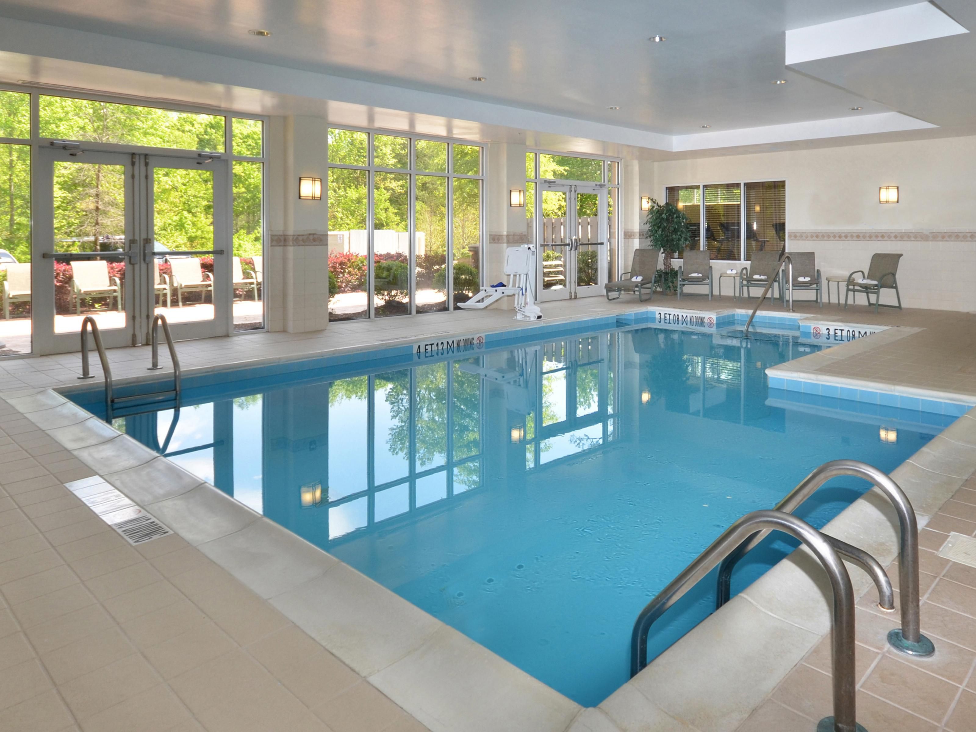 Our indoor pool is a refreshing way to recover from a long flight.