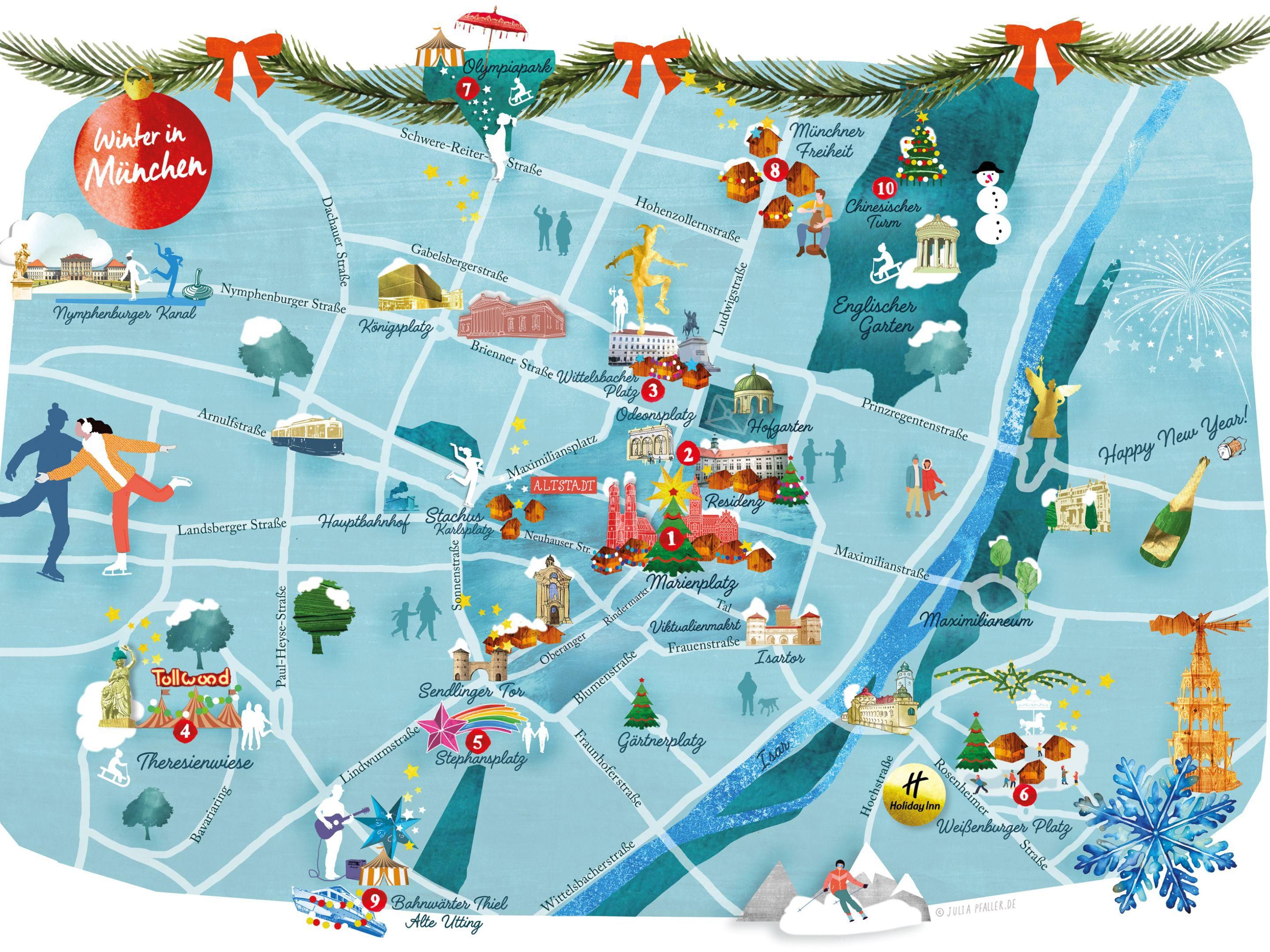 Munich’s Christmas markets fill the city with festive charm. From the traditional stalls at Marienplatz to the cozy medieval market, visitors enjoy handcrafted gifts, warm drinks, and glowing lights. The lively atmosphere makes Munich magical during the holiday season.