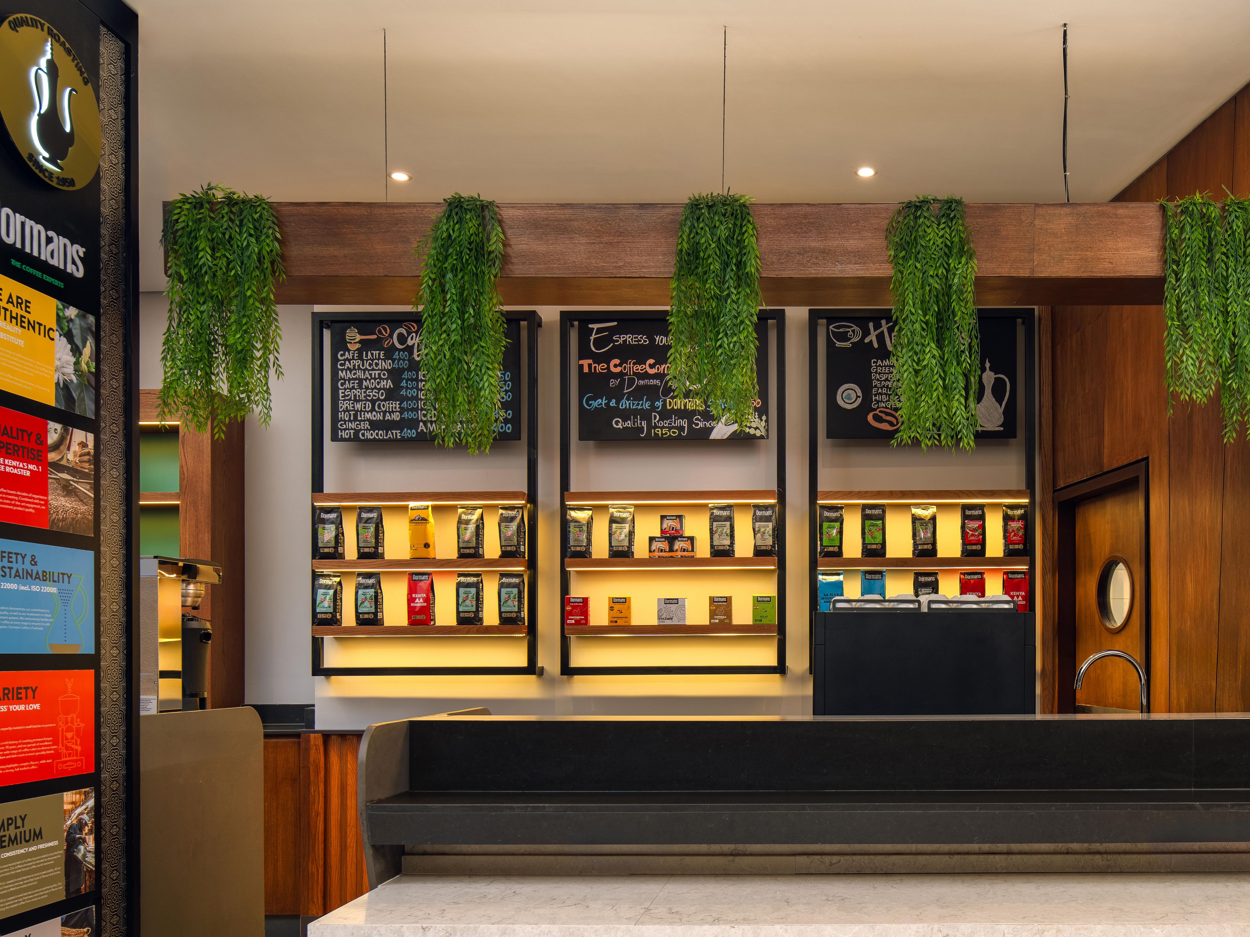 Discover our new Barista Coffee Bar, proudly serving freshly brewed Kenyan coffee in a cozy, modern setting. Whether you're taking a quick break or hosting a casual meeting, enjoy rich local flavors and top-tier service. Elevate your stay with the finest coffee Kenya has to offer.