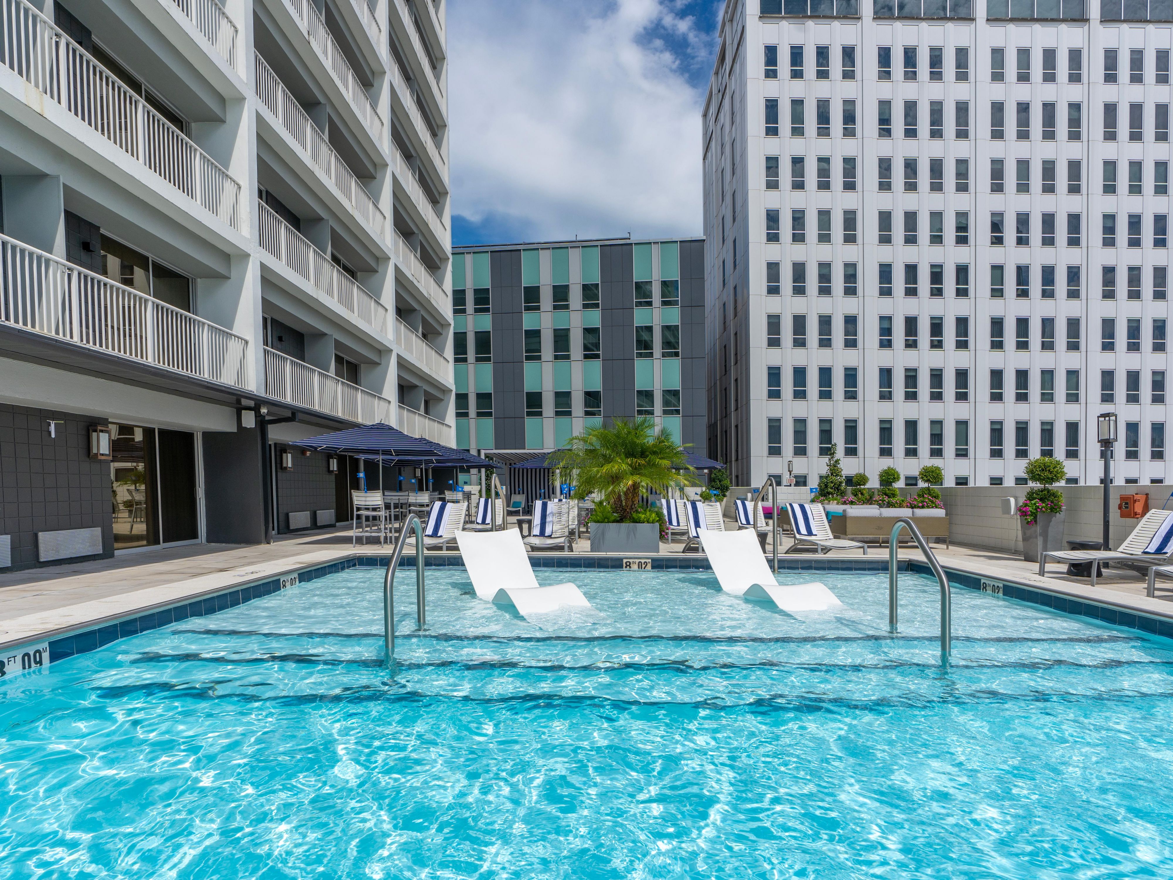 Sit back and relax in our rooftop pool.