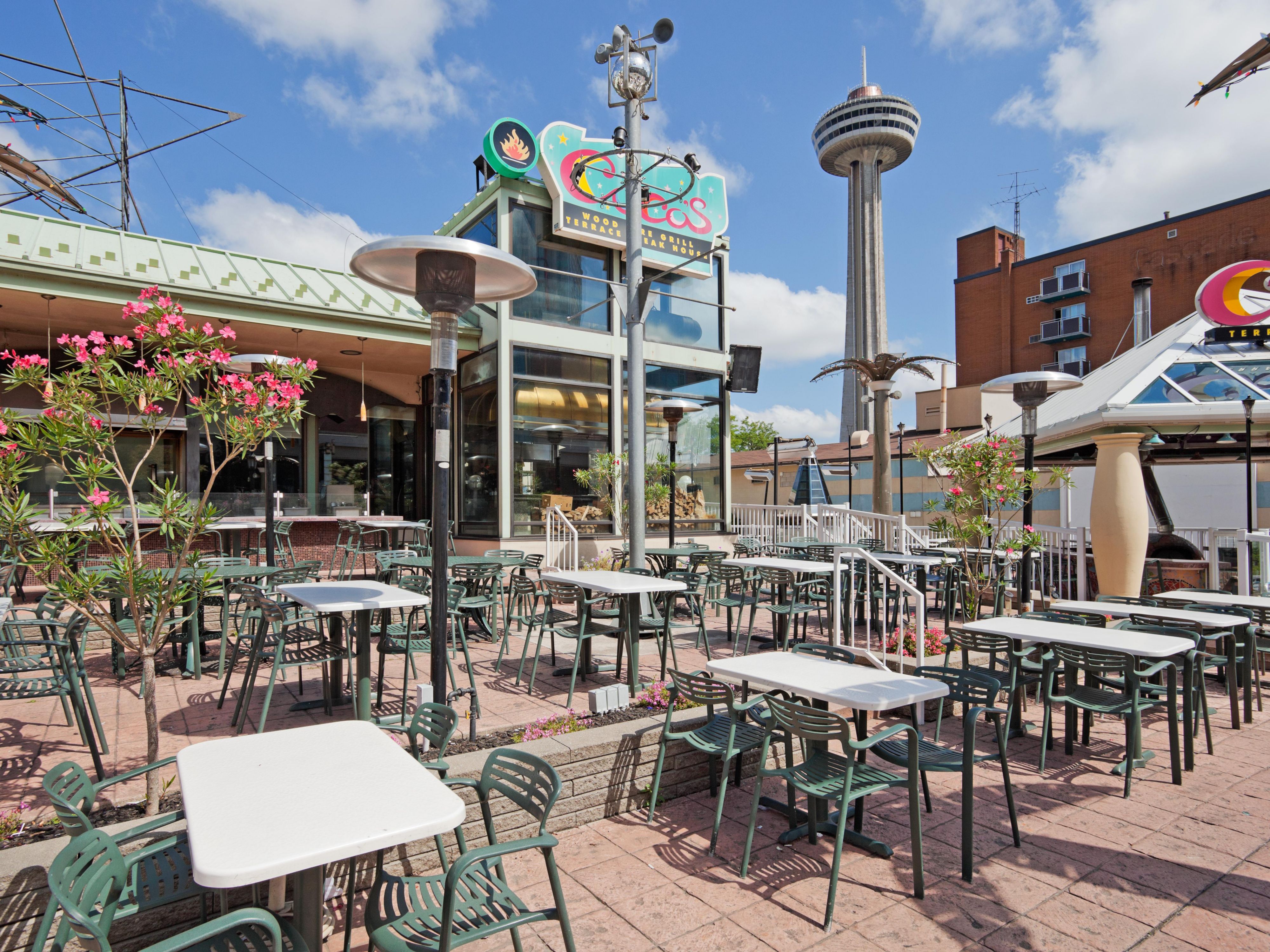 Our outdoor patio features nightly live music in the summer and serves up delicious eats and refreshing drinks. It's the perfect spot for you to unwind and refuel while you watch the world pass by. 