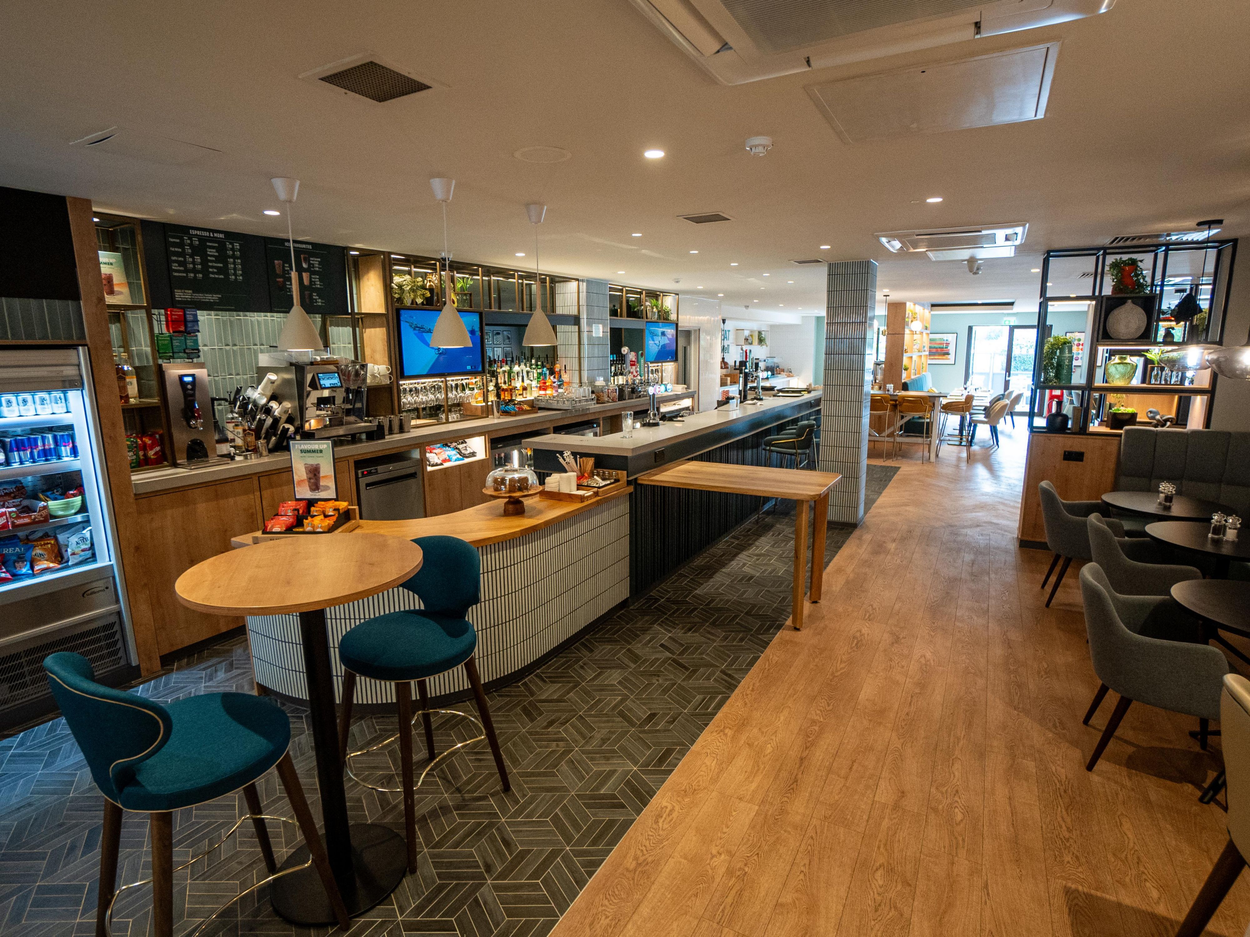 Relax and enjoy a Starbucks while working in our recently refurbished open lobby.