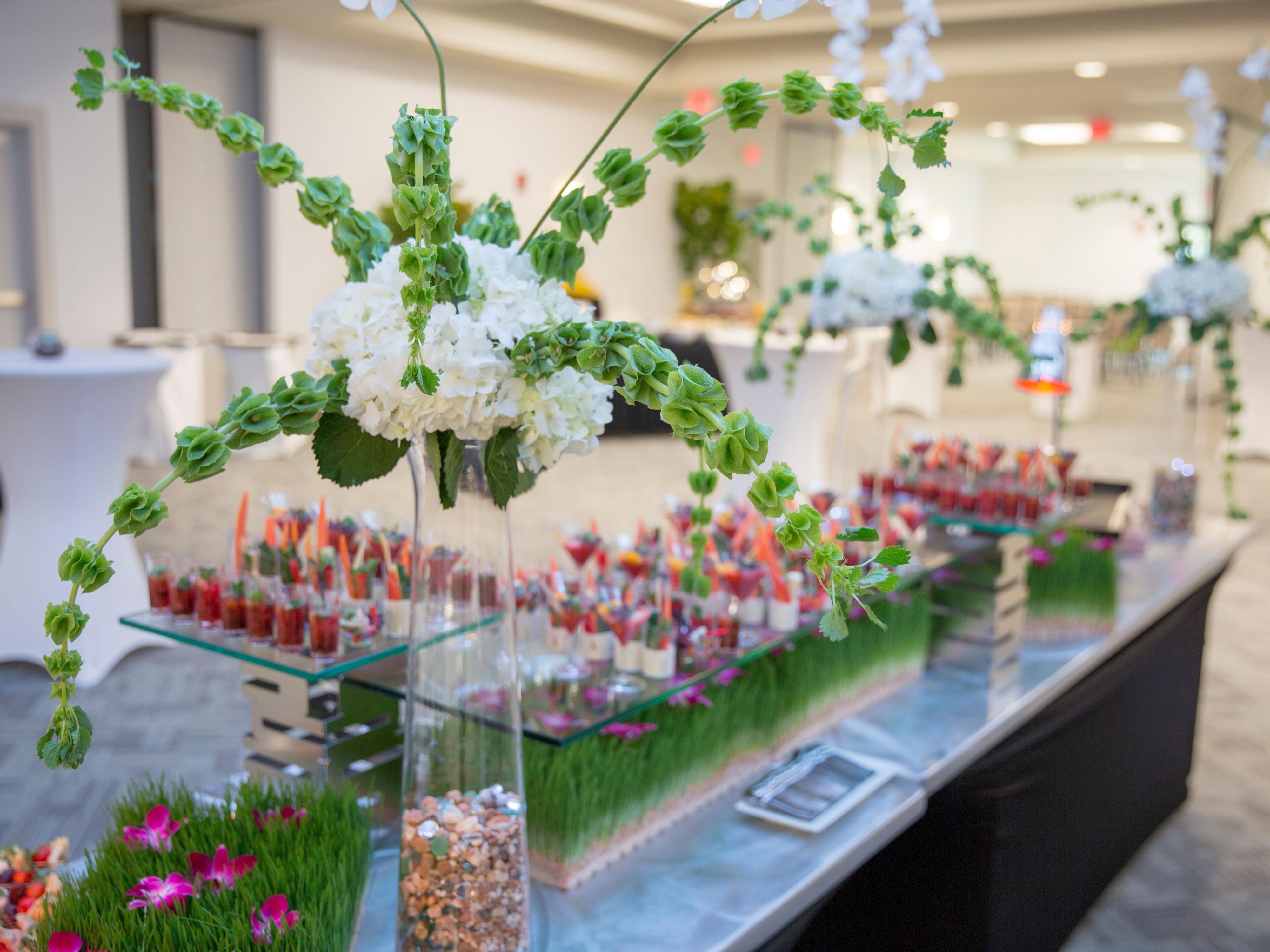 With a little over 5,000 sq ft the Gallery Ballroom is great for Weddings, Parties, and Meetings. Our Banquet team is ready to service your event for breakfast, lunch, or dinner. From a healthy or hearty breakfast to light or luscious lunch, or a simply divine dinner. We also offer a great feature of LED Colored Ceiling Lighting and Bose speakers.