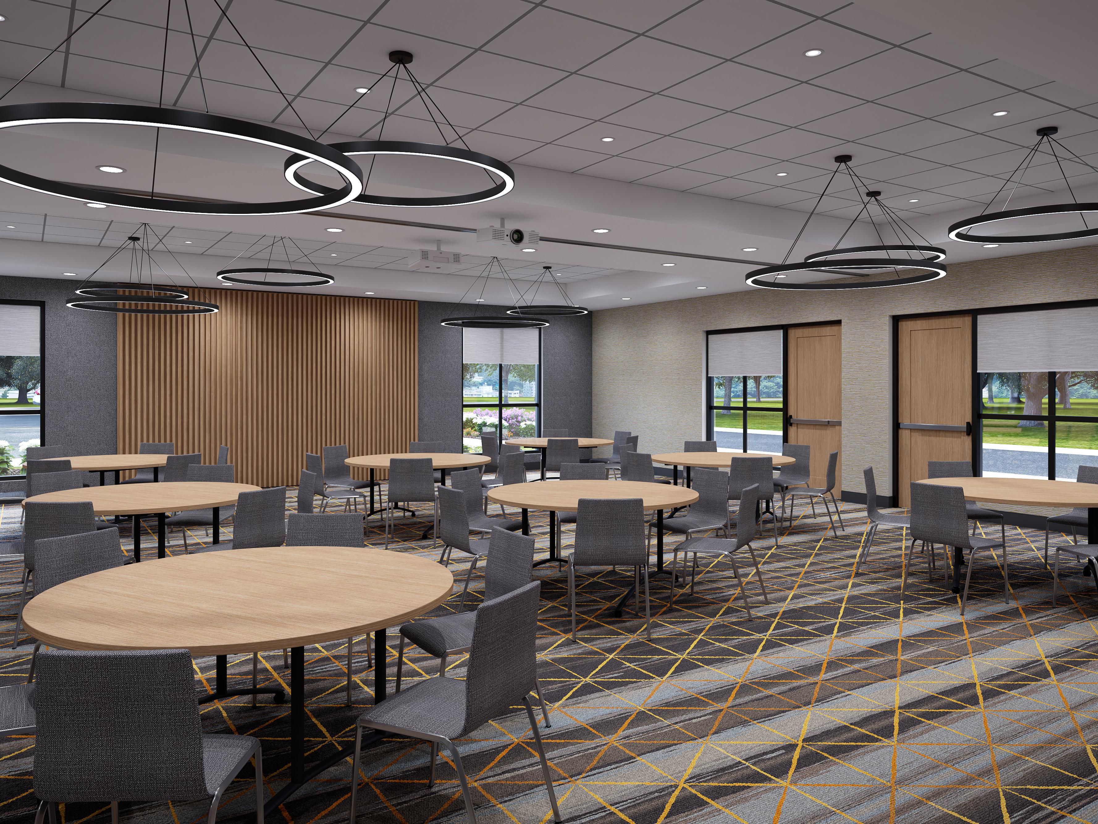 Host your next event in our versatile ground floor meeting room, featuring modern amenities, customizable layouts, and complimentary Wi-Fi. Our flexible space is ideal for business meetings and social gatherings, comfortably accommodating up to 55 guests. Contact us today for availability and booking rates!