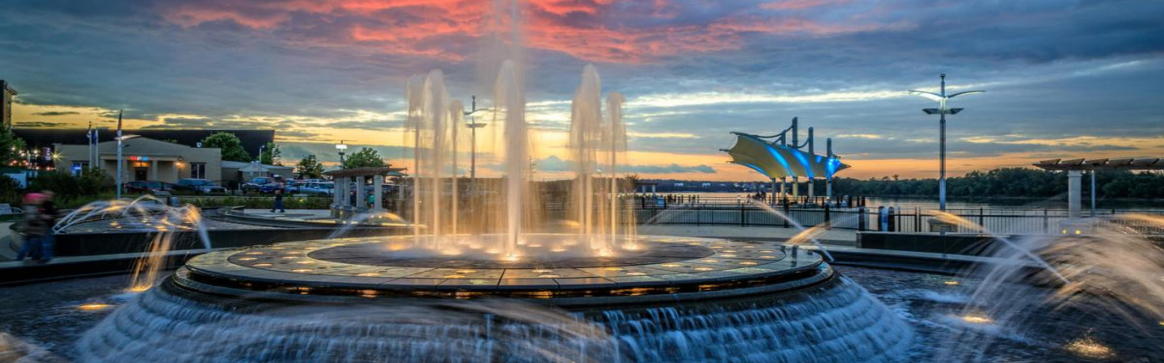 Enjoy the dancing fountains just a short walk from our back patio