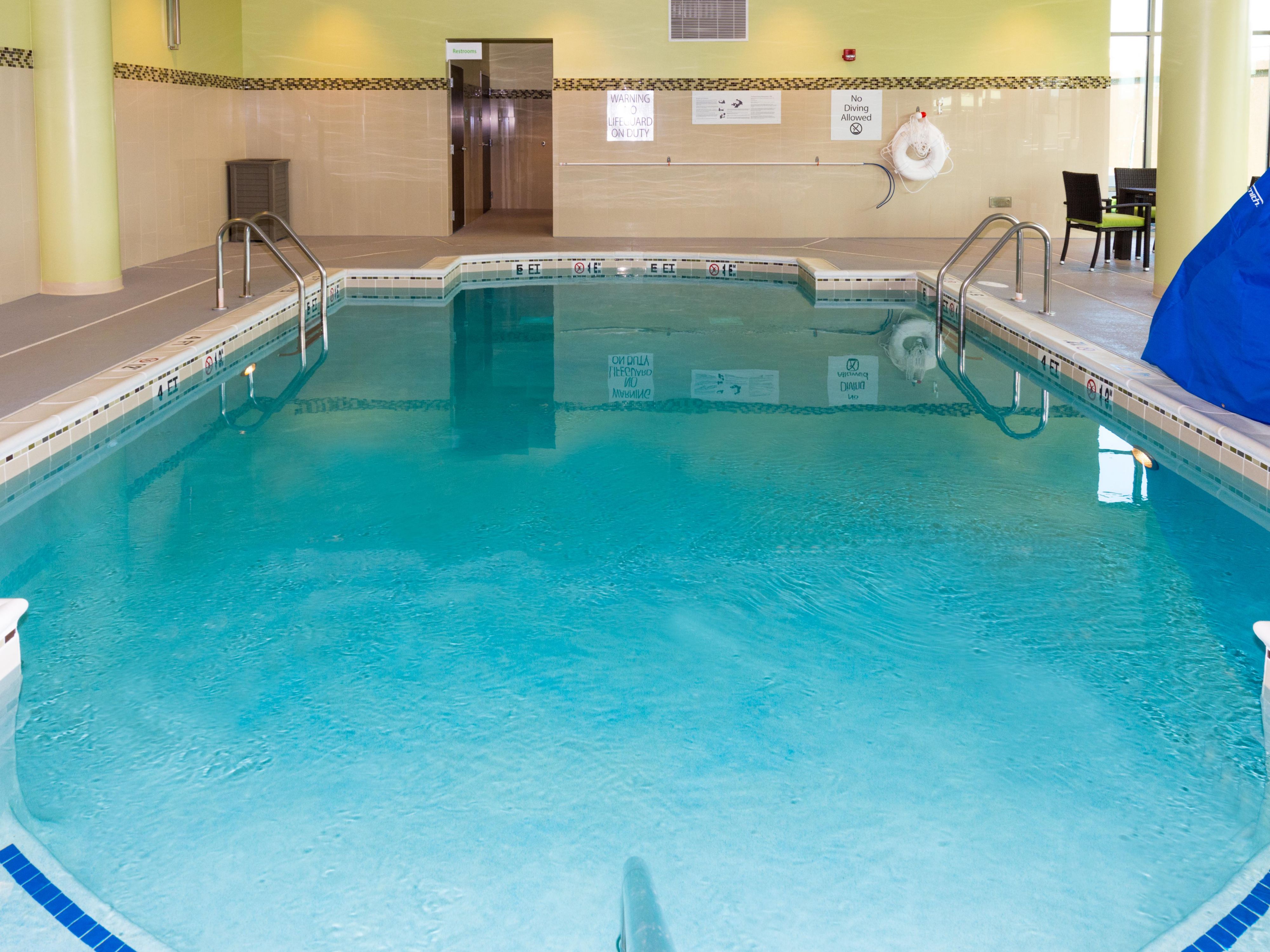Our indoor, saltwater pool is perfect after a long day!

