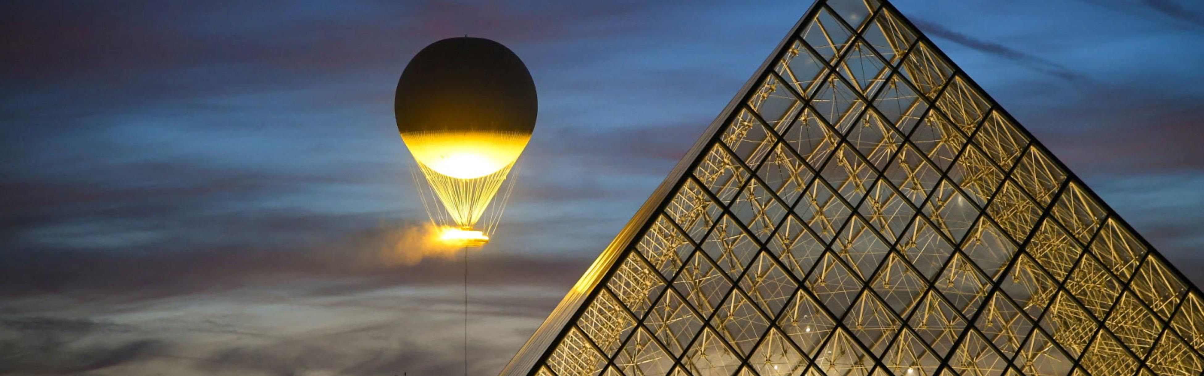 The Olympic cauldron at the Jardin des Tuileries