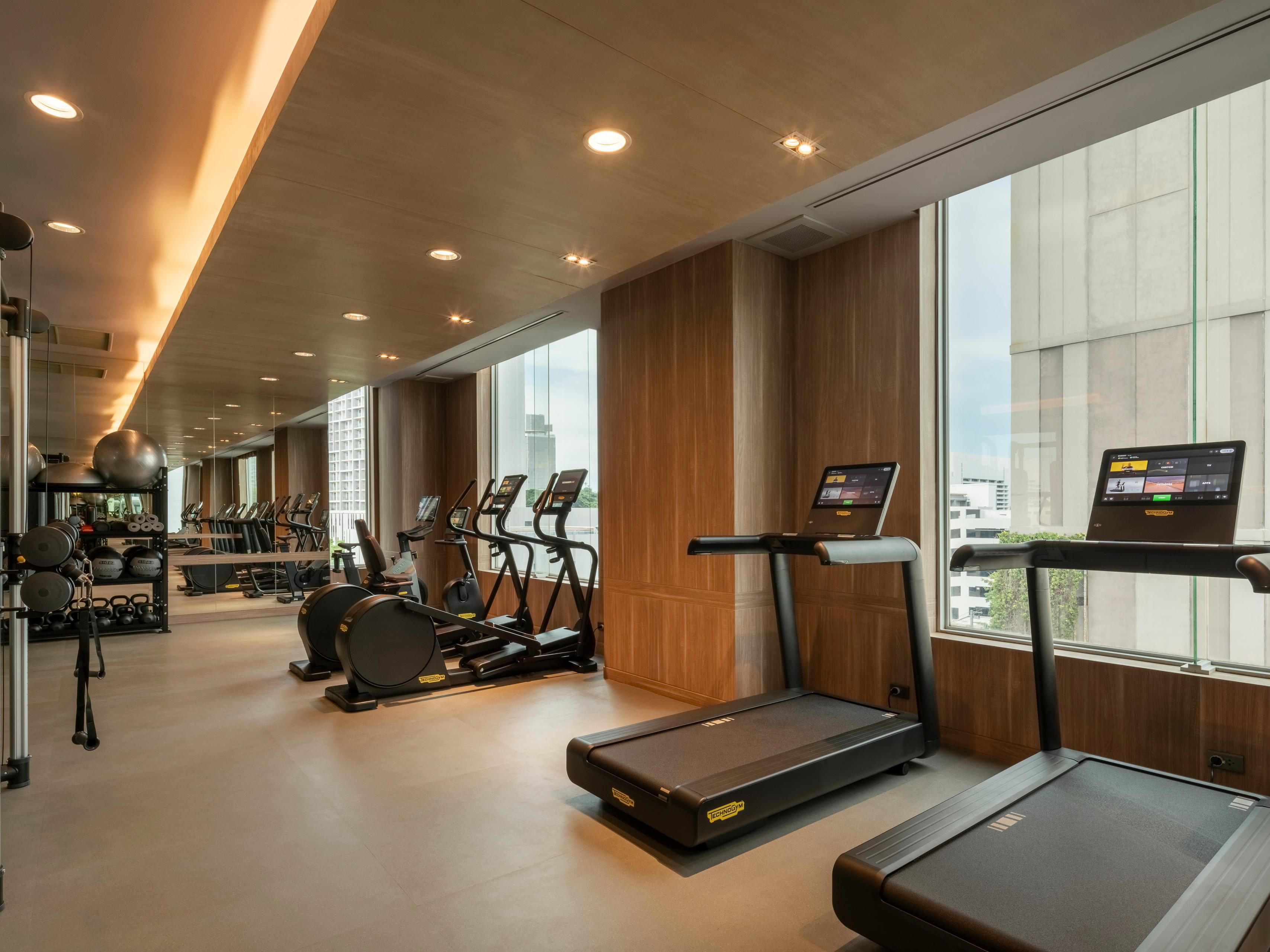 Energize your day at our fitness centre featuring modern cardio equipment, free weights, and strength training machines. Large windows offer stunning Pattaya Bay views while you work out in our clean, air-conditioned space. Perfect for sunrise workouts or evening sessions, maintaining your wellness routine has never been more inspiring.