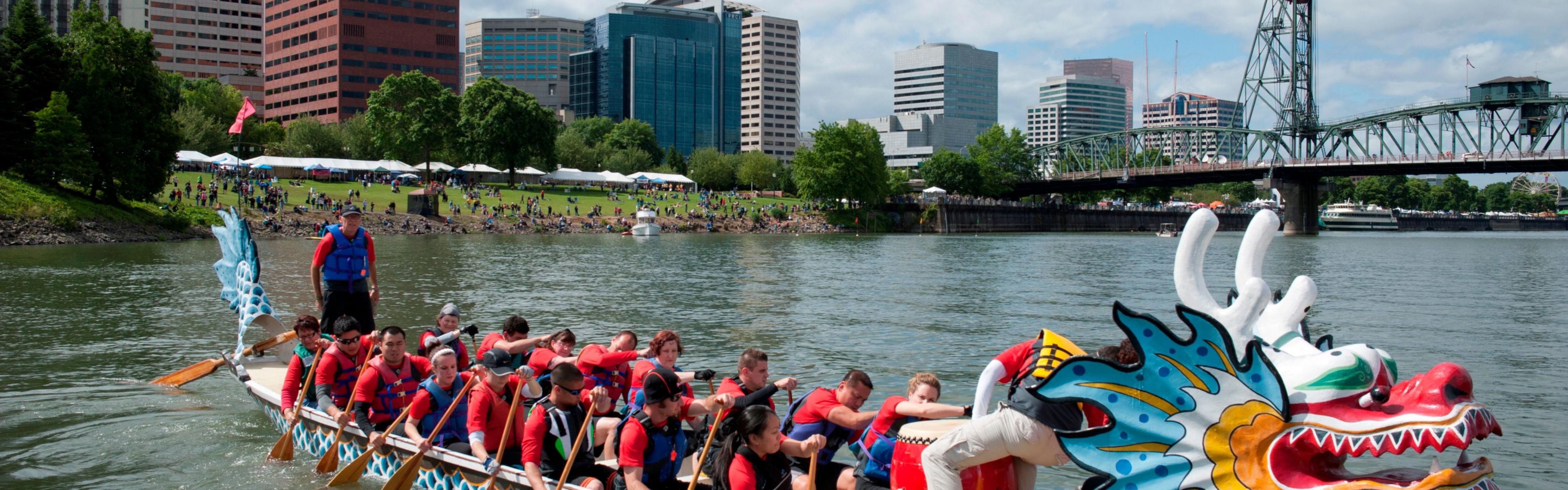 Rose Fest Dragon Boats Are A  Part Of Portland's Vibrant Culture