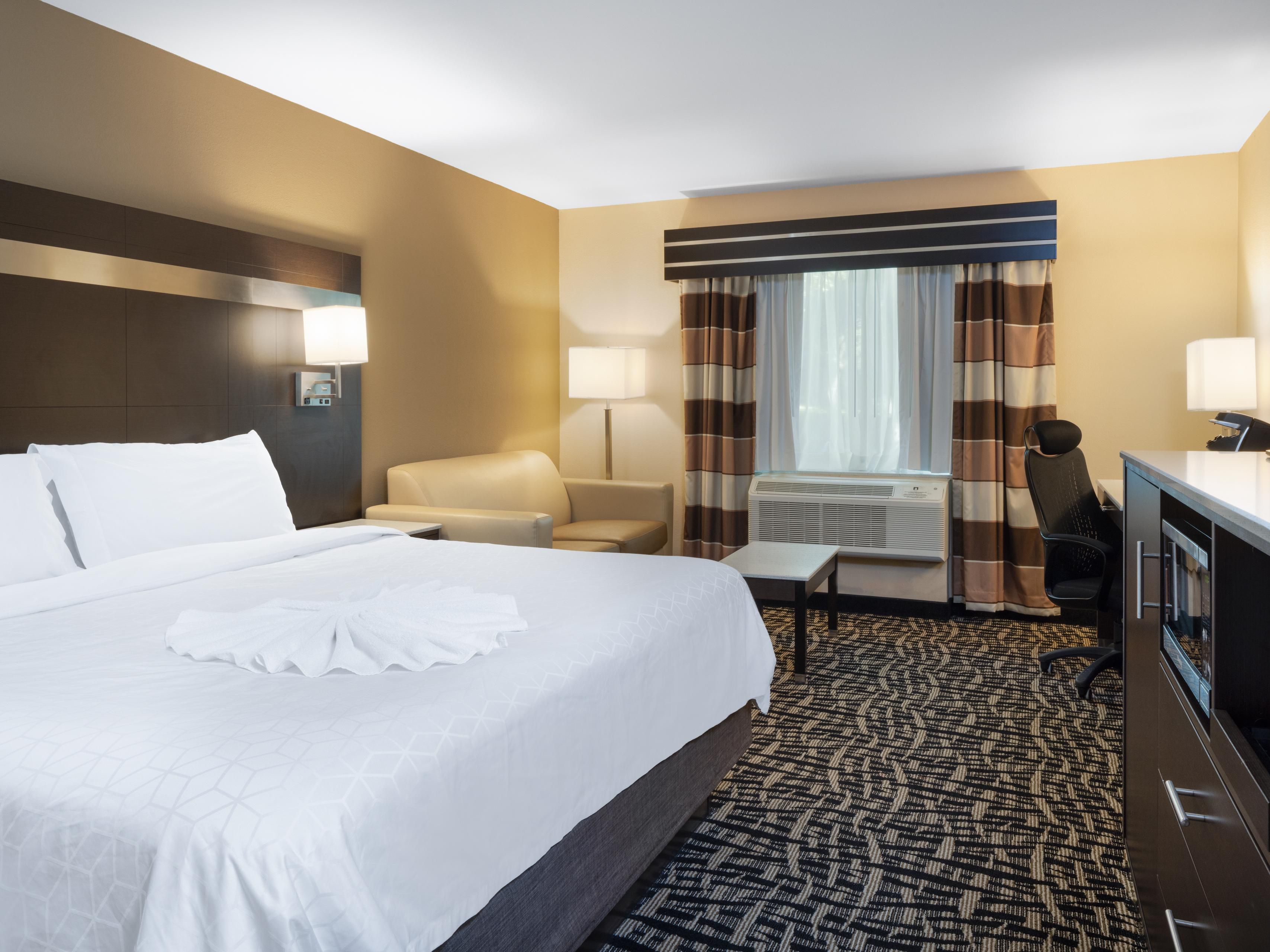 Feel maximum comfort in our king bed guest room with a sofa bed.