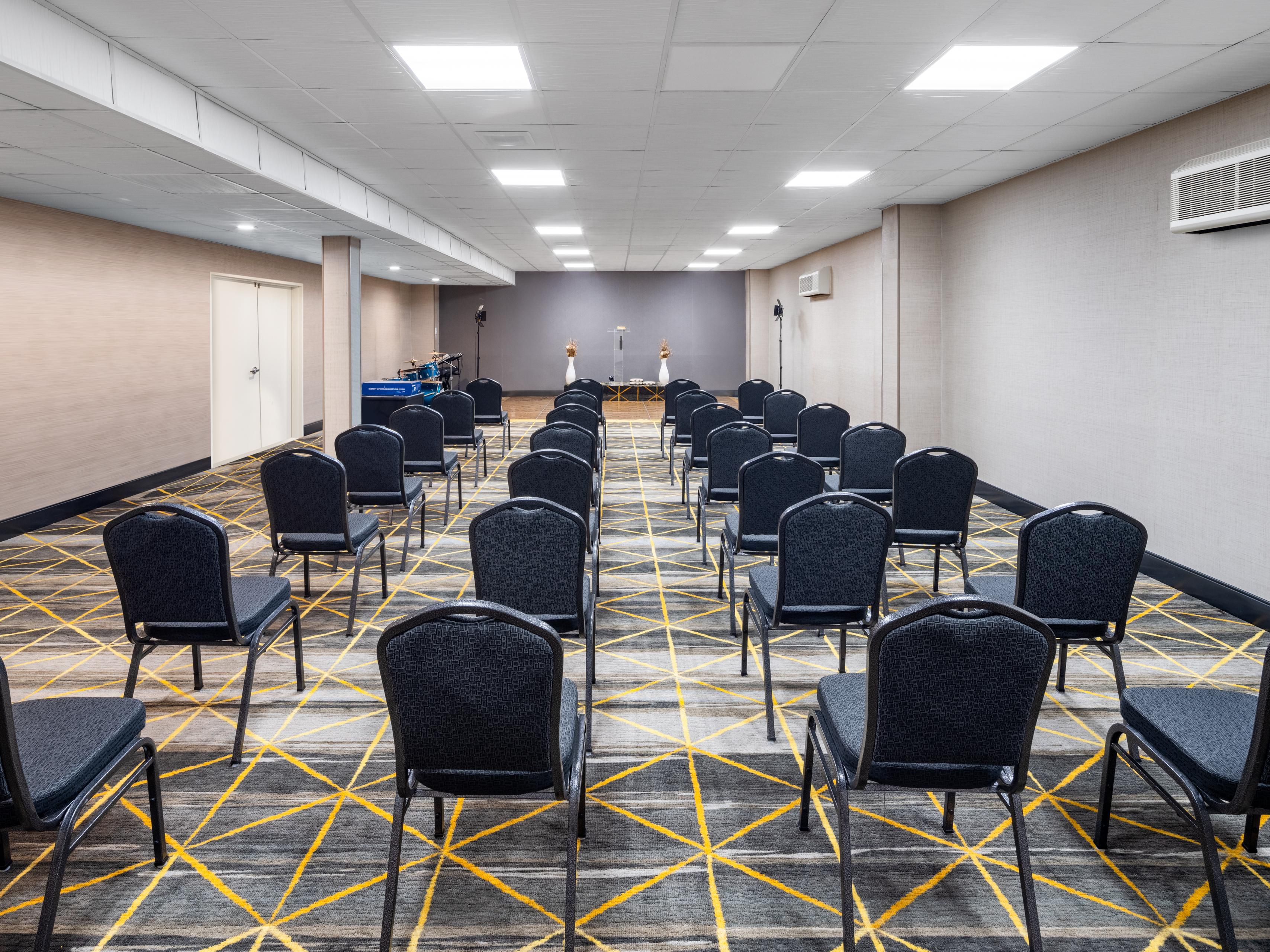 With 10,000 square feet of flexible space, consisting of six meeting rooms and one grand ballroom, our hotel is ideal for hosting corporate functions, weddings, family reunions, and celebrations for any occasion. Our state-of-the-art facilities and dedicated staff transform ordinary gatherings into extraordinary events.