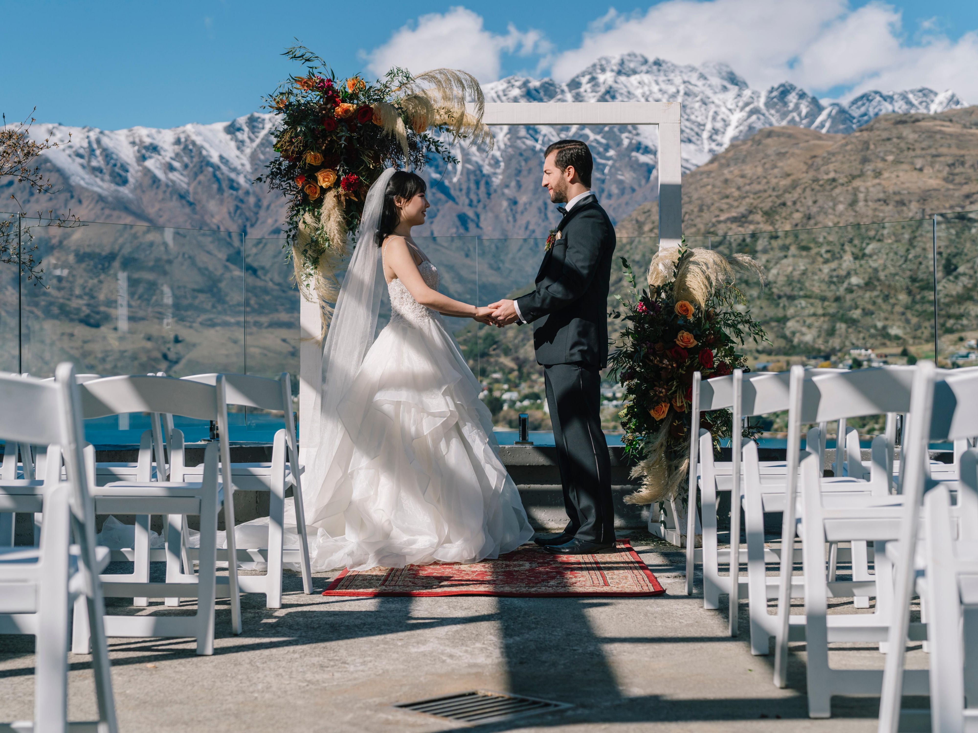 Transform your dream wedding into reality at our panoramic lakeside venue. With Lake Wakatipu as your backdrop and the Remarkable Mountains gracing the horizon, every moment becomes a picture-perfect memory. As vows are exchanged, let Queenstown's natural beauty be the witness to your love story.