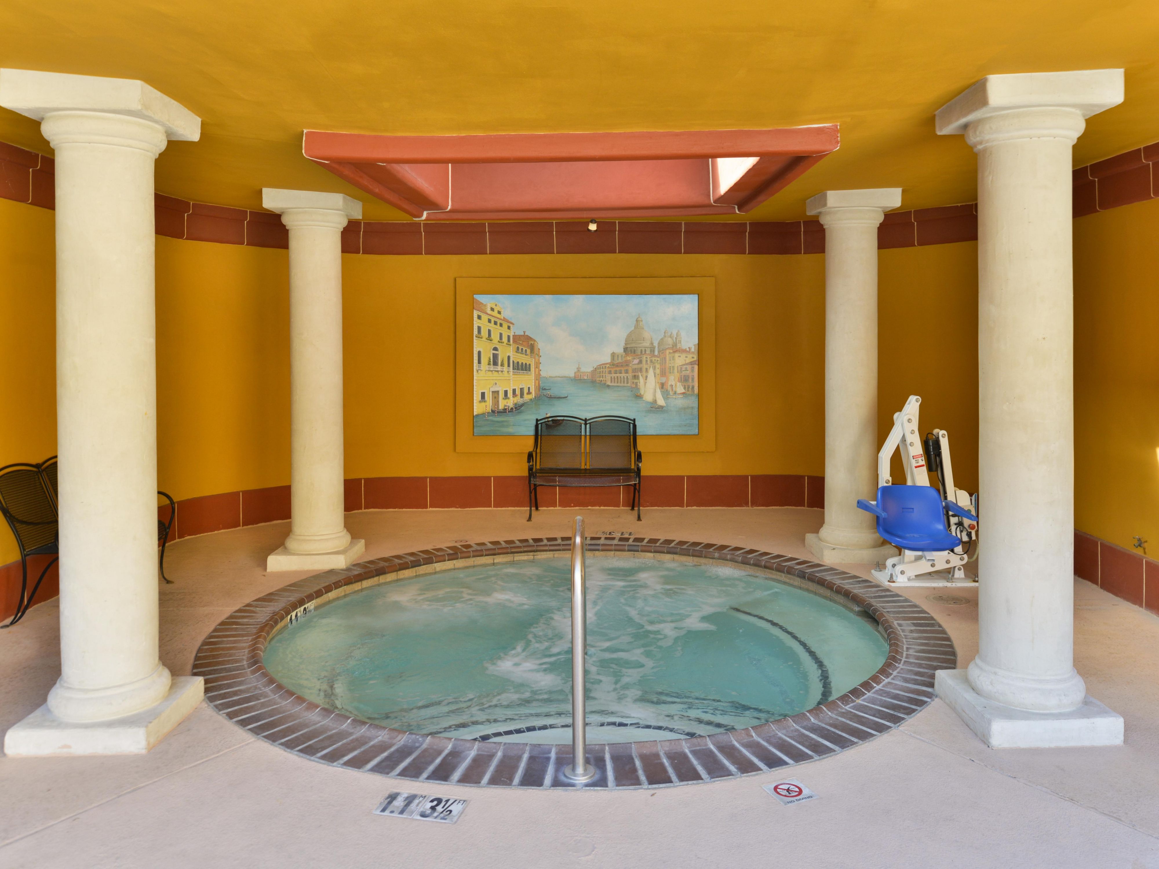 Relax those achy muscles in the whirlpool and detox in the sauna.