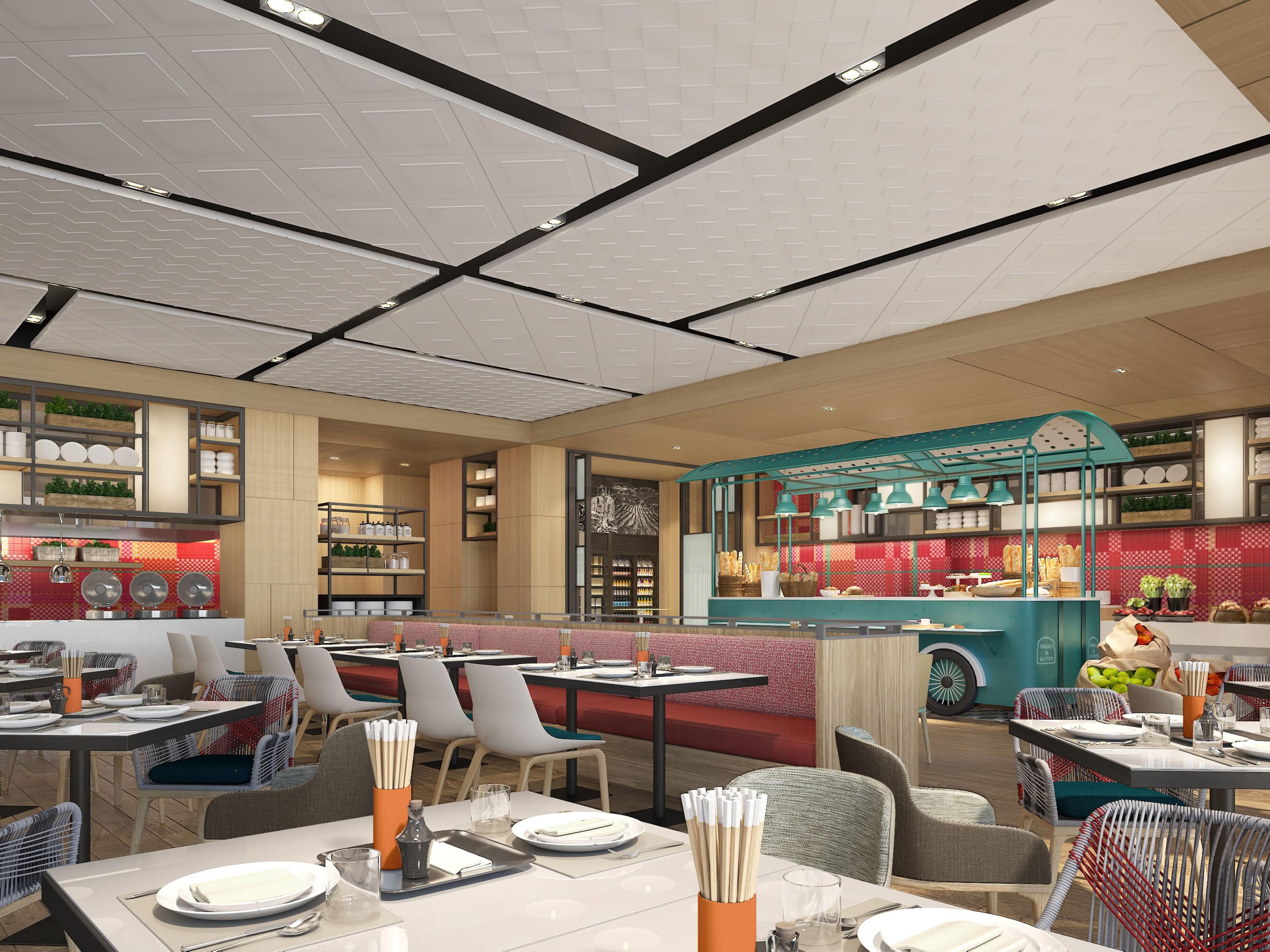 嗨碗自助餐厅为宾客提供健康丰盛的自助早餐、周末自助晚餐以及精心烹饪的零点菜肴。每一款佳肴的烹饪，旨在为每位造访者带来回味无穷的难忘体验。