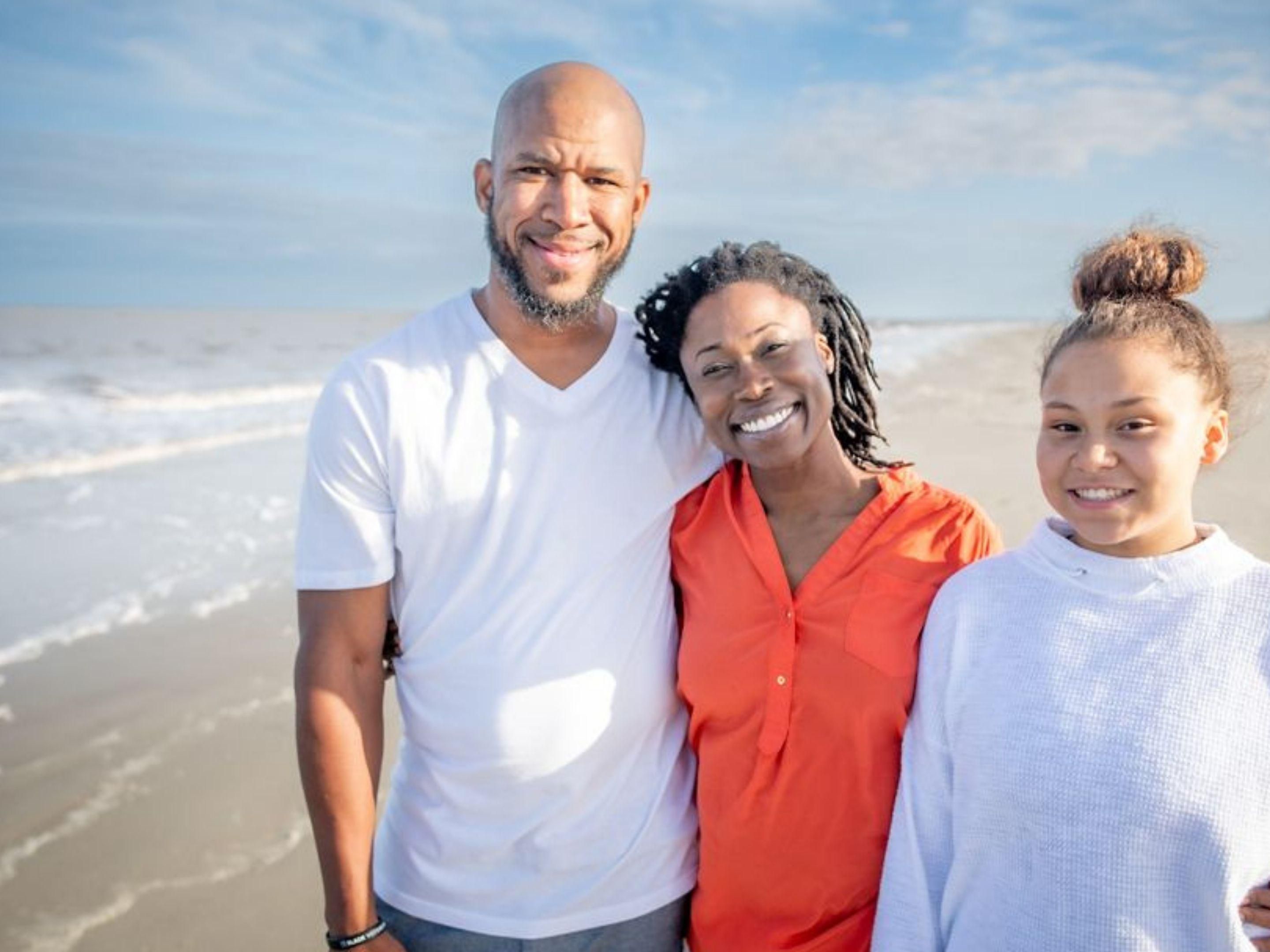 Family at the beach